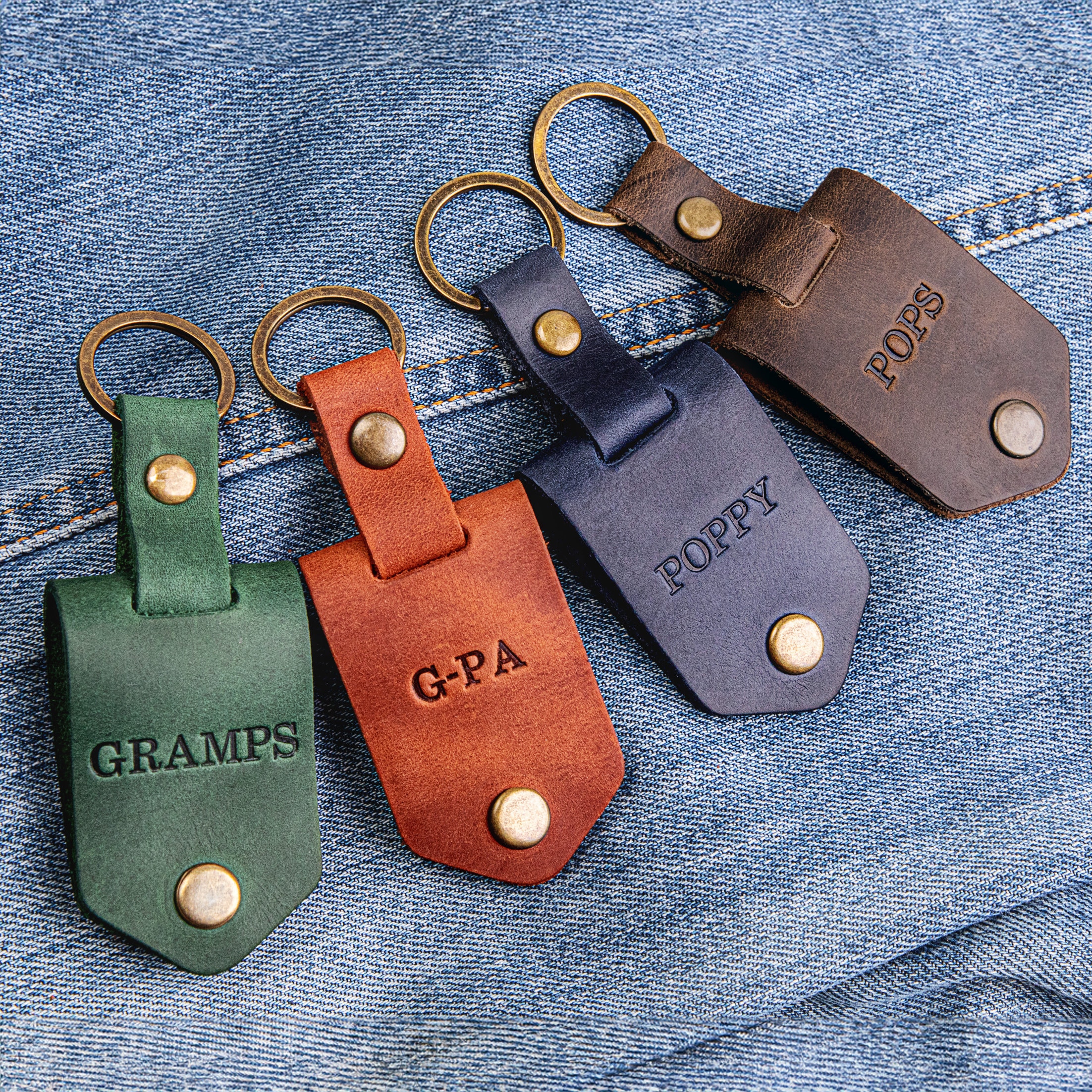 Papa gifts, Grandpa photo keychain, leather keychain for granddad, grandparents gifts, keychain with photo, personalized papa keychain