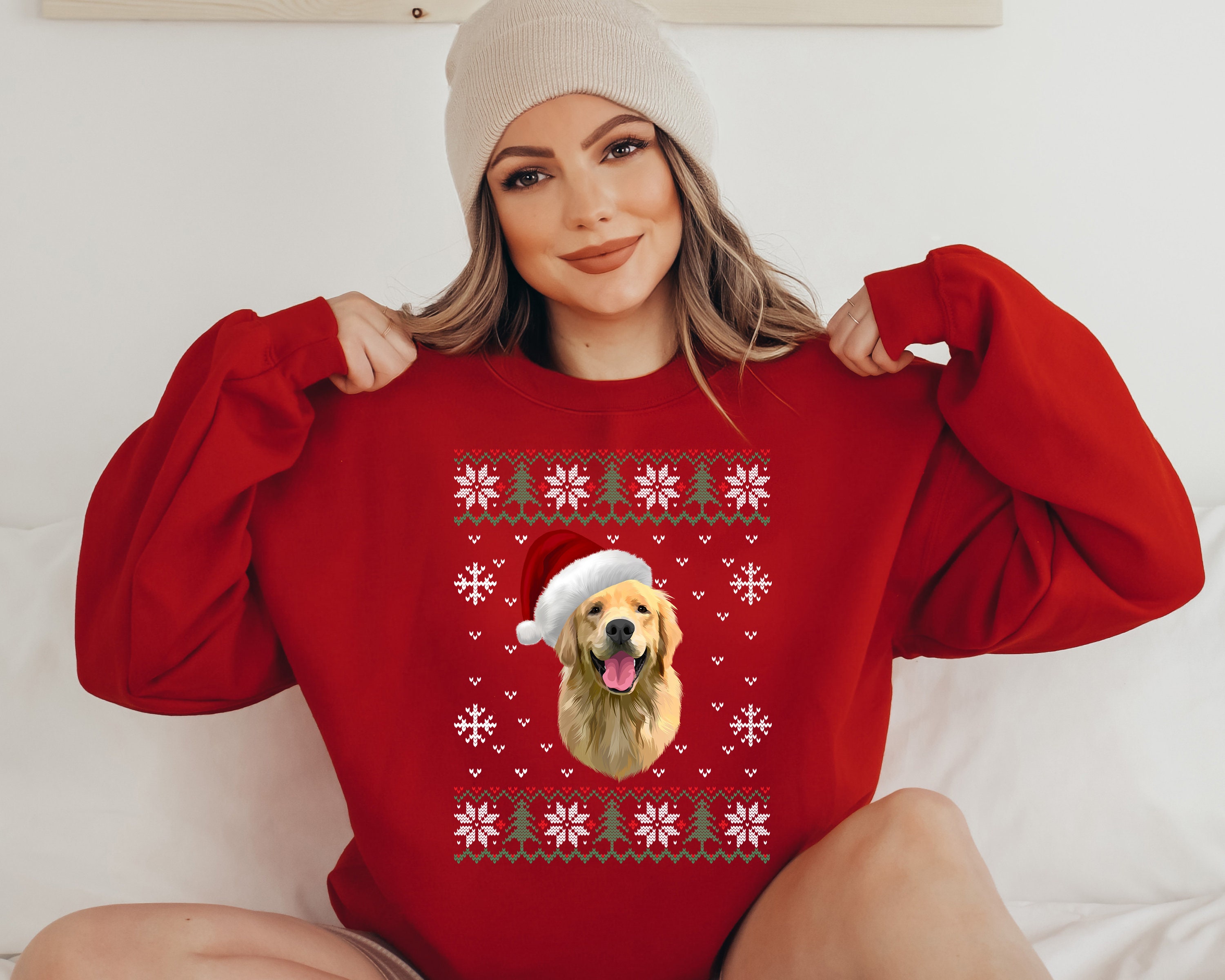 Custom Dog Sweatshirt, Custom Pet Christmas Ugly Sweater