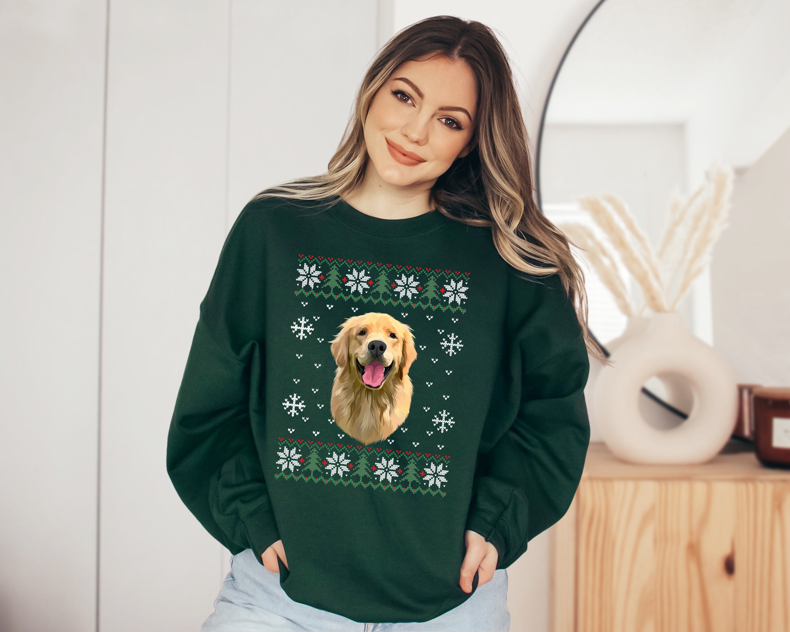 Custom Dog Sweatshirt, Custom Pet Christmas Ugly Sweater