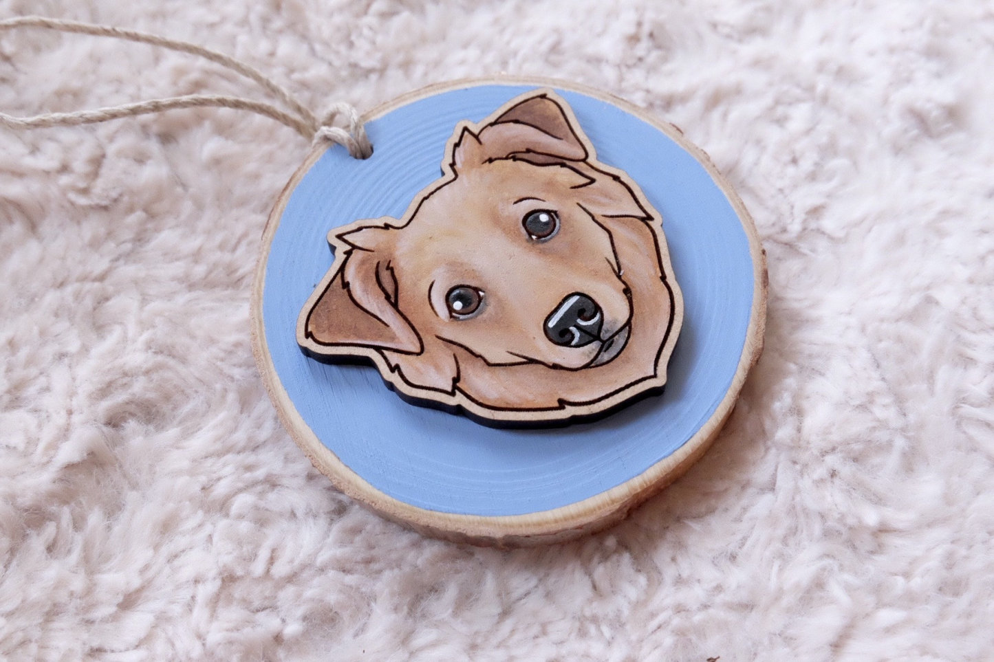 1 Pet - Wood Slice Ornament | Custom Hand Painted Pet Portrait | Dog | Cat