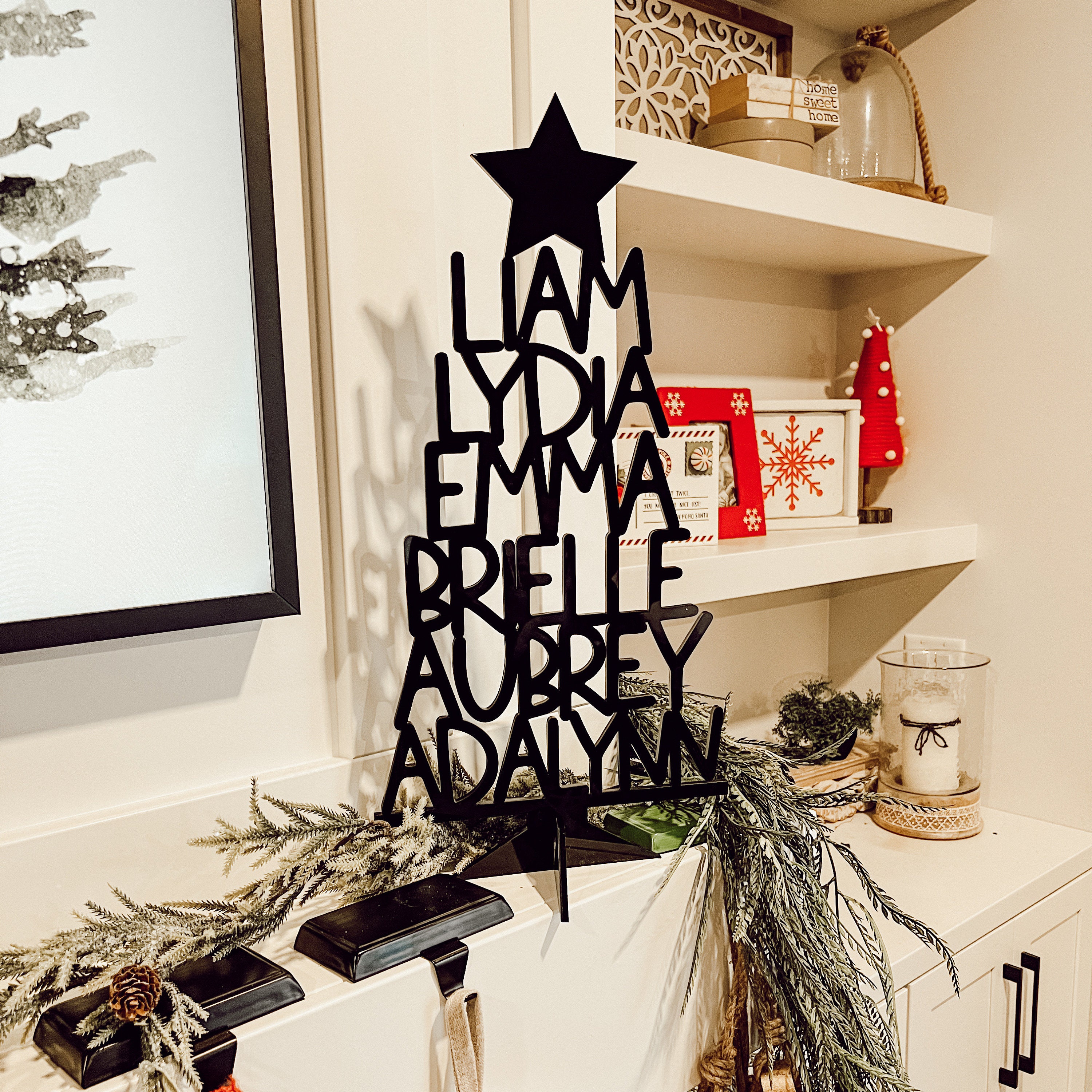 Custom Family Christmas Acrylic/Wood Tree Personalized with Names