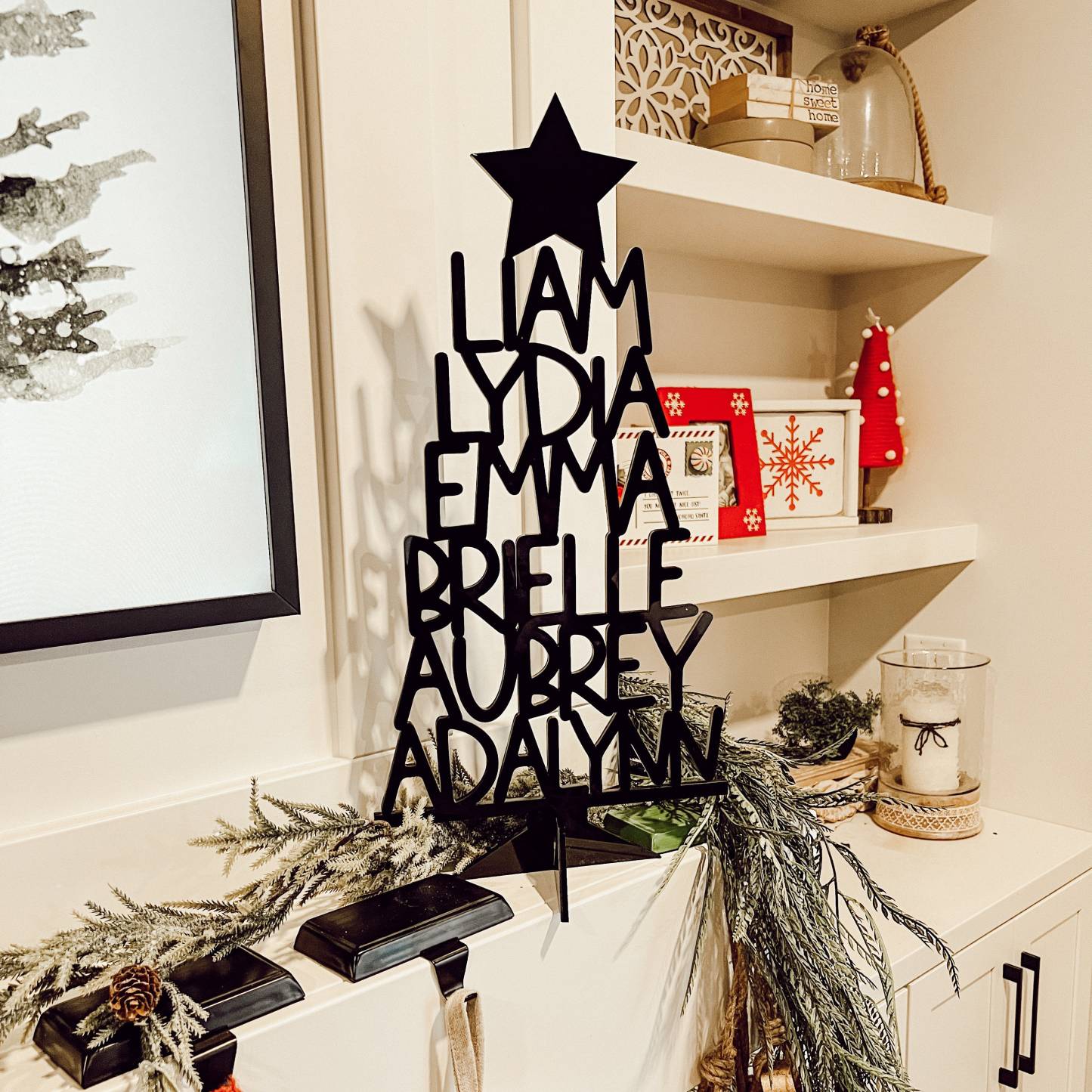 Custom Family Christmas Acrylic/Wood Tree Personalized with Names