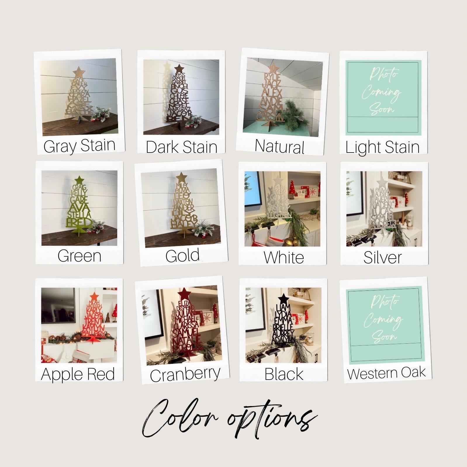 Custom Family Christmas Acrylic/Wood Tree Personalized with Names