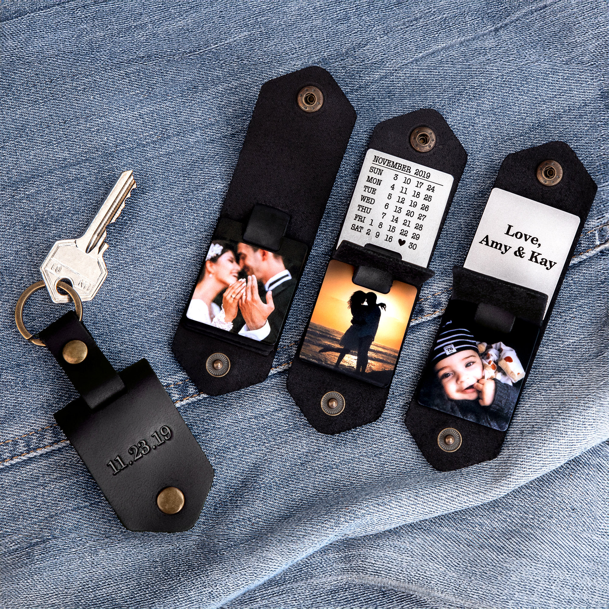 Papa gifts, Grandpa photo keychain, leather keychain for granddad, grandparents gifts, keychain with photo, personalized papa keychain