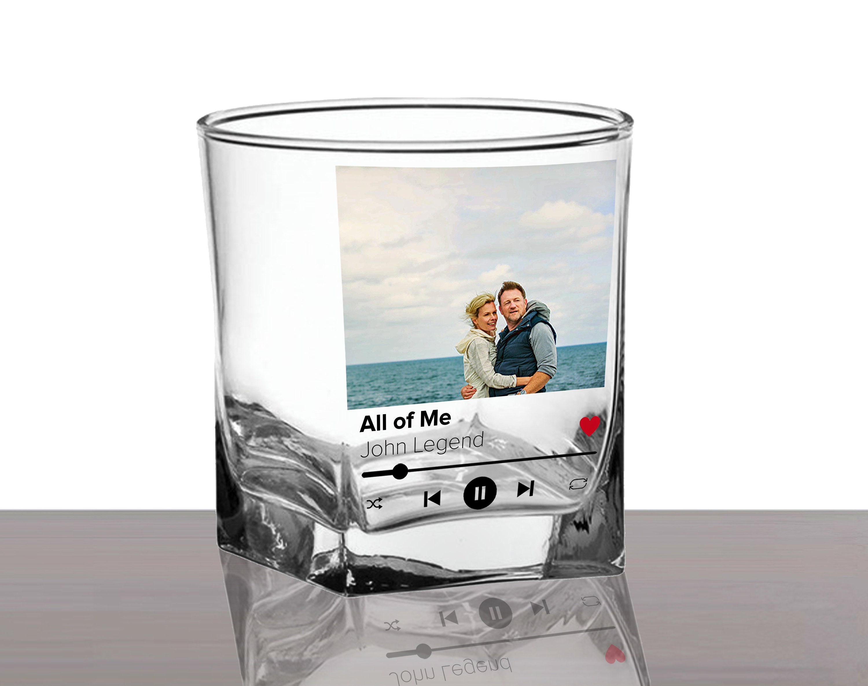 Custom Photo Song Whiskey Glass, Personalized Picture Music Tumbler, Custom Album Cover