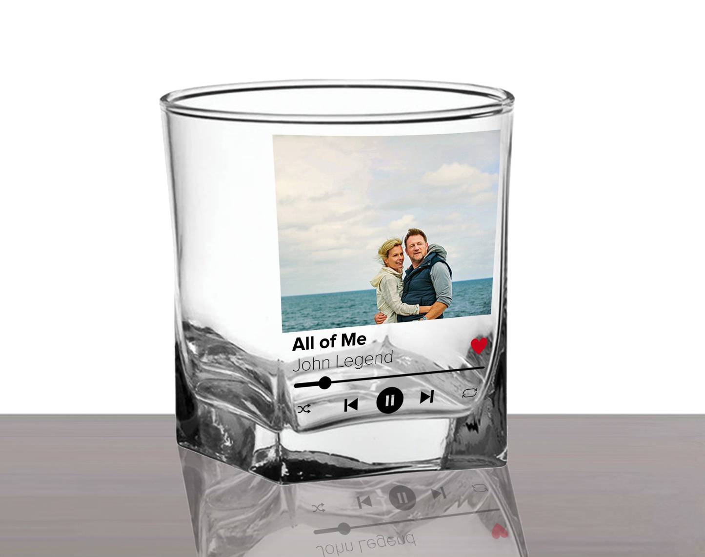 Custom Photo Song Whiskey Glass, Personalized Picture Music Tumbler, Custom Album Cover