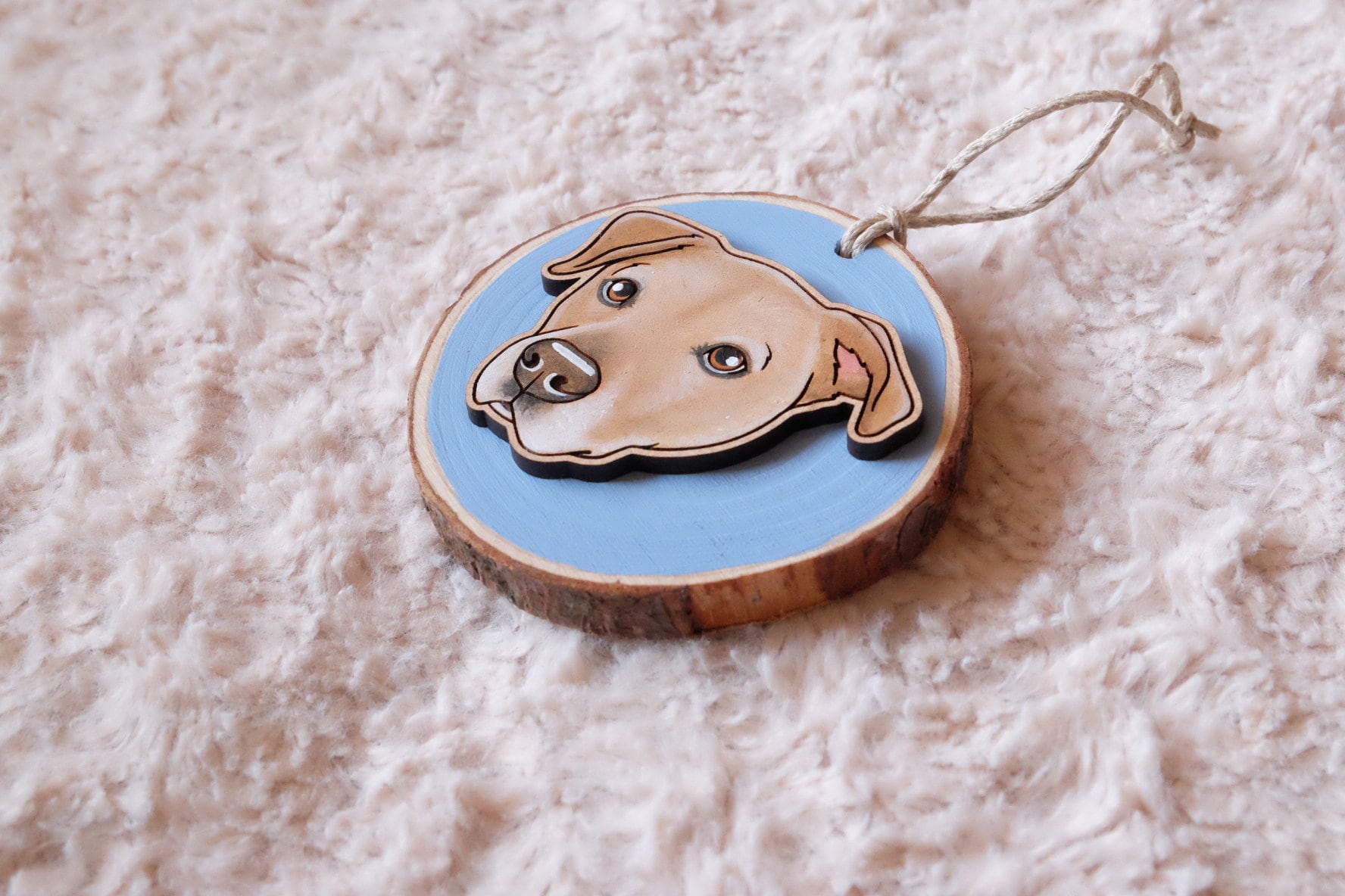 1 Pet - Wood Slice Ornament | Custom Hand Painted Pet Portrait | Dog | Cat