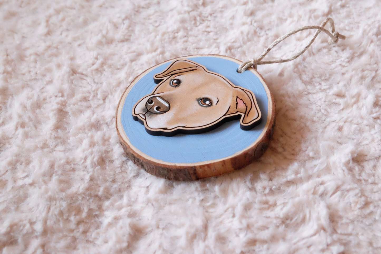 1 Pet - Wood Slice Ornament | Custom Hand Painted Pet Portrait | Dog | Cat