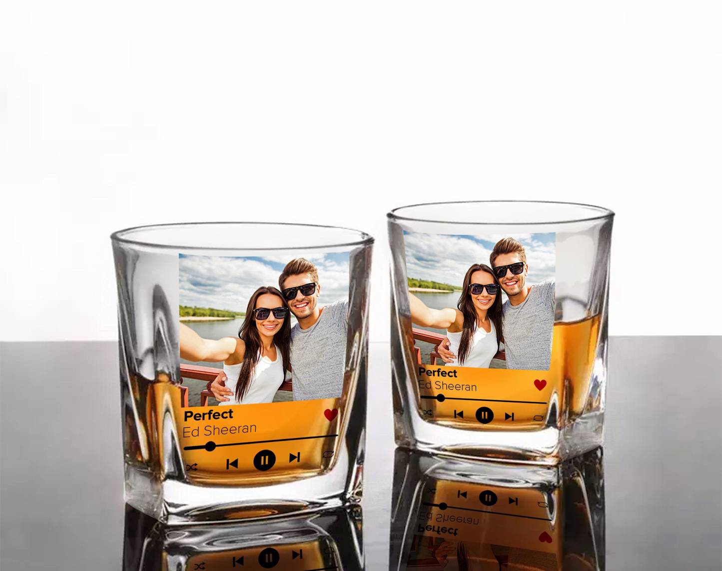 Custom Photo Song Whiskey Glass, Personalized Picture Music Tumbler, Custom Album Cover