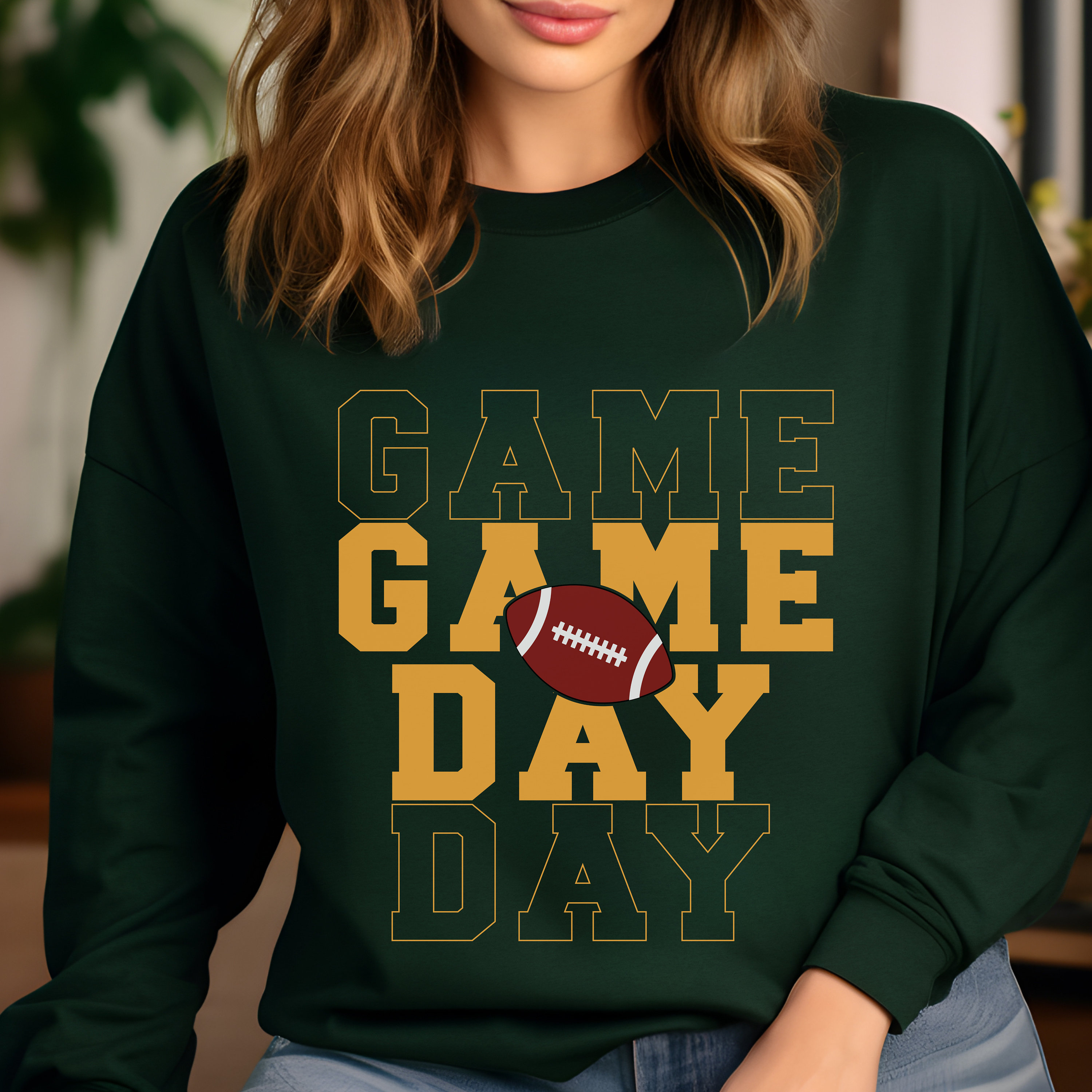 Game Day Sweatshirt, Gameday Crewneck, Women Sports Football Sweatshirt, Football Game Sweatshirt, Superbowl Party Shirt
