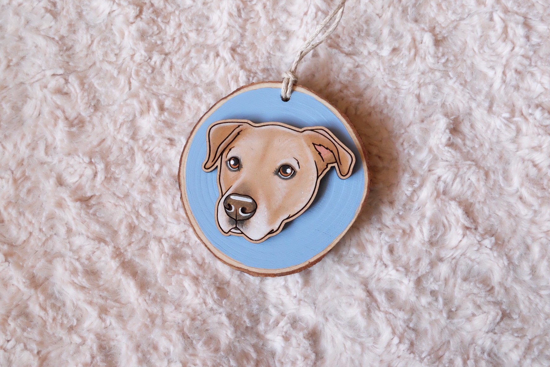1 Pet - Wood Slice Ornament | Custom Hand Painted Pet Portrait | Dog | Cat