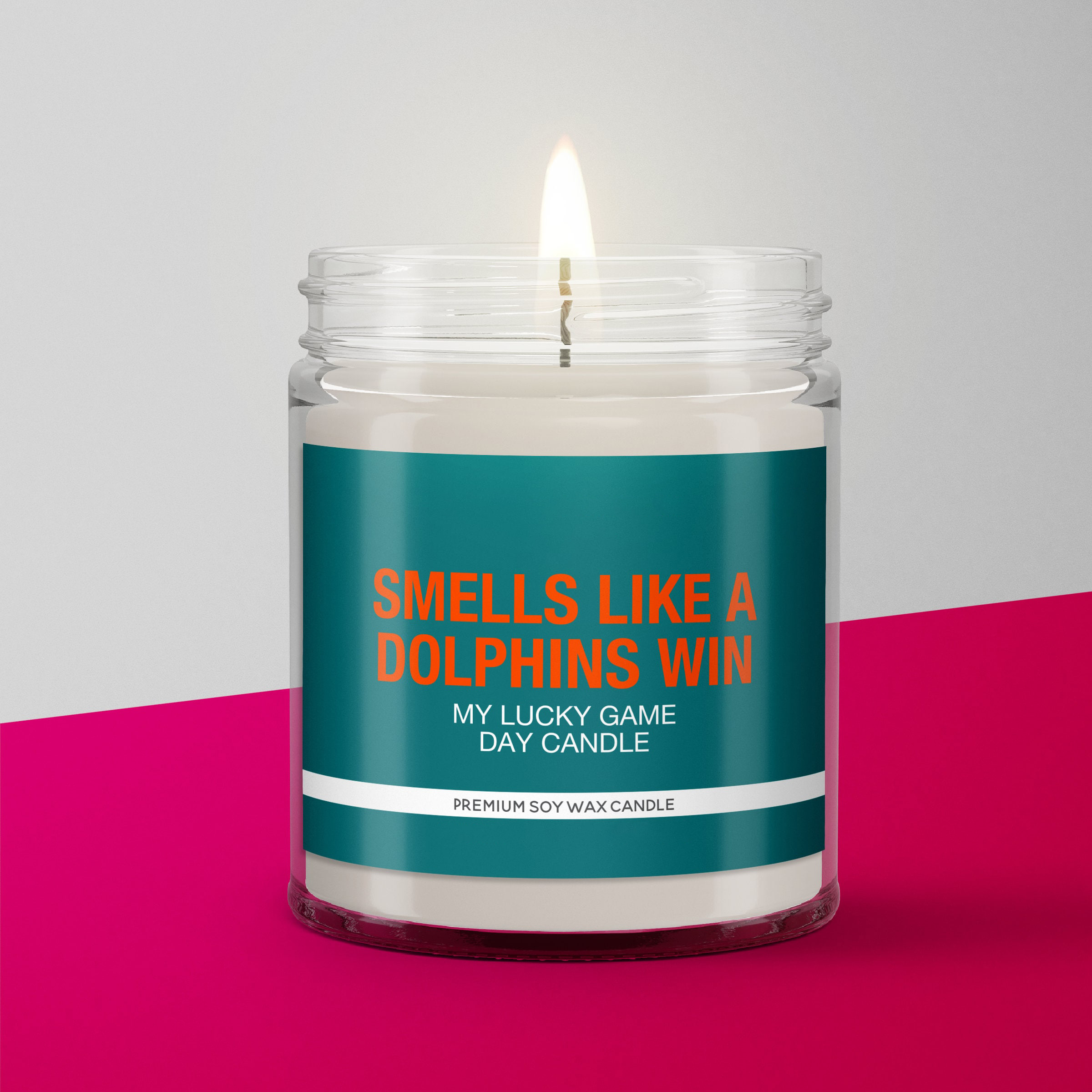 Smells Like a Dolphins Win Candle | Miami Dolphins Candle | Game Day Decor | Funny Dolphins Fan Gift | Lucky Dolphins Candle Unique