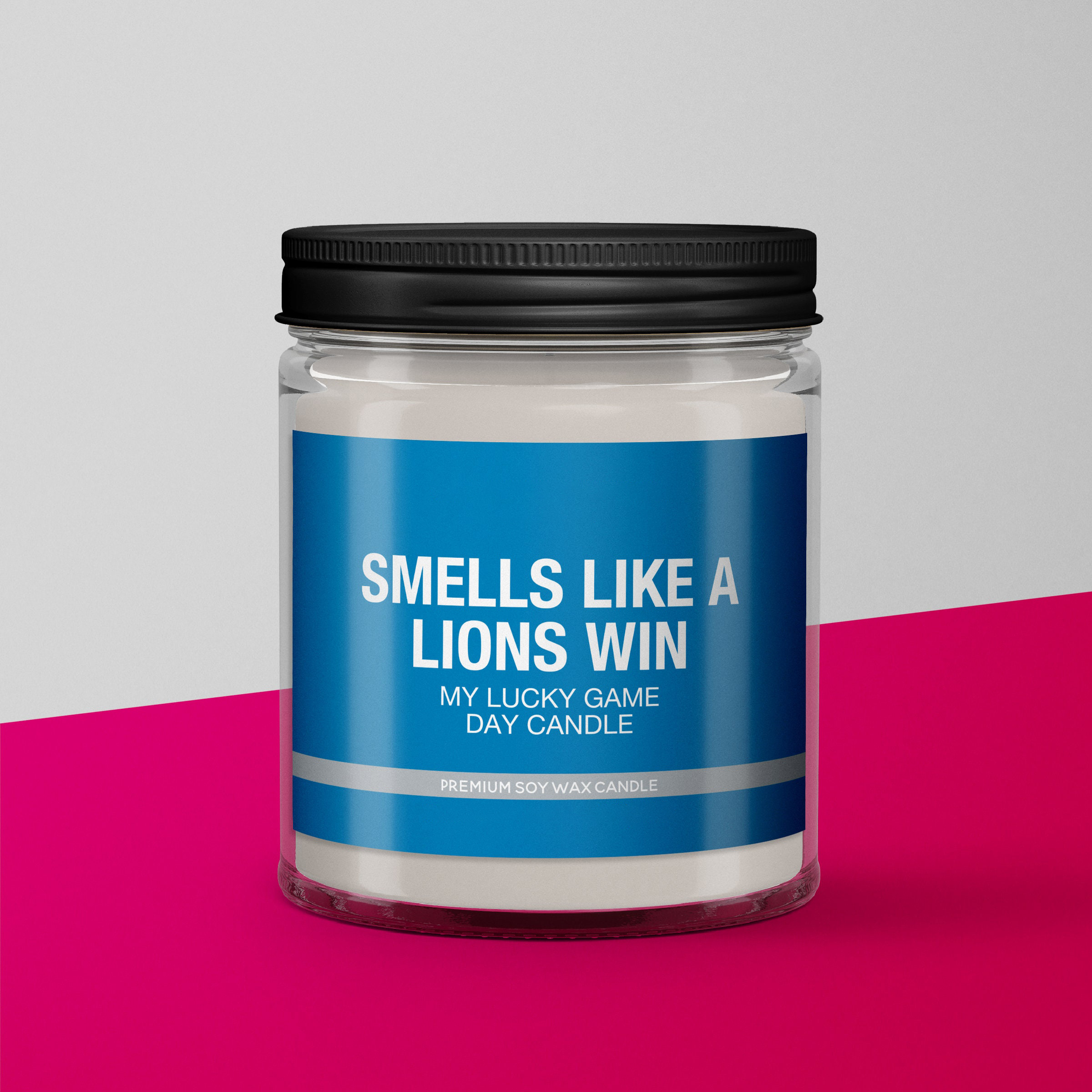 Smells Like a Lions Win Candle | Detroit Lions Candle | Game Day Decor | Funny Lions Fan Gift | Lucky Lions Candle Unique