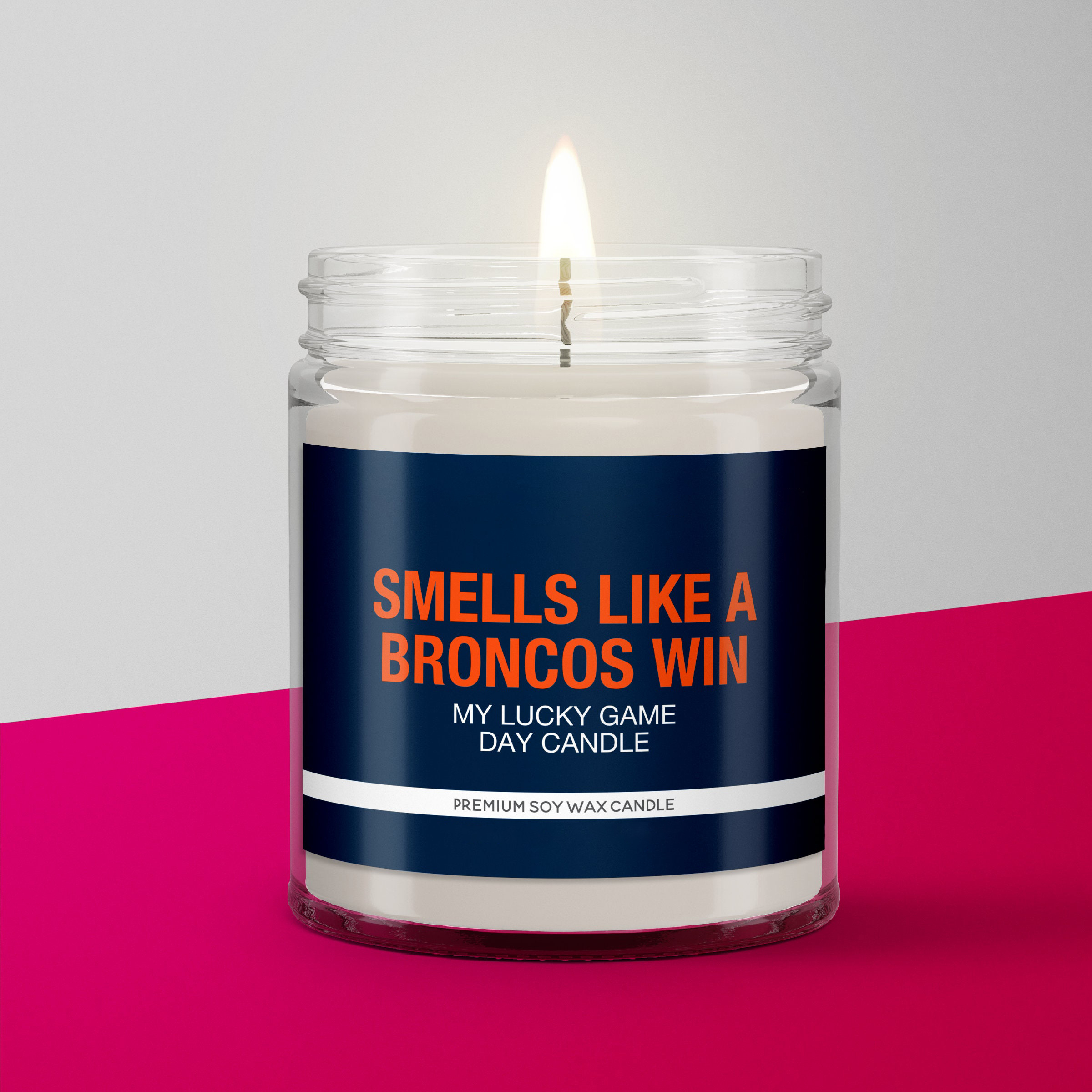 Smells Like a Broncos Win Candle | Denver Broncos Candle | Game Day Decor | Funny Broncos Fan Gift | Lucky Broncos Candle Unique