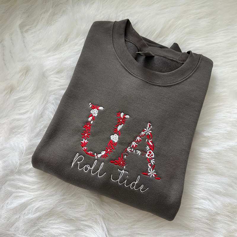 Custom College Sweatshirts || Personalized Floral Embroidery || Trendy University Names