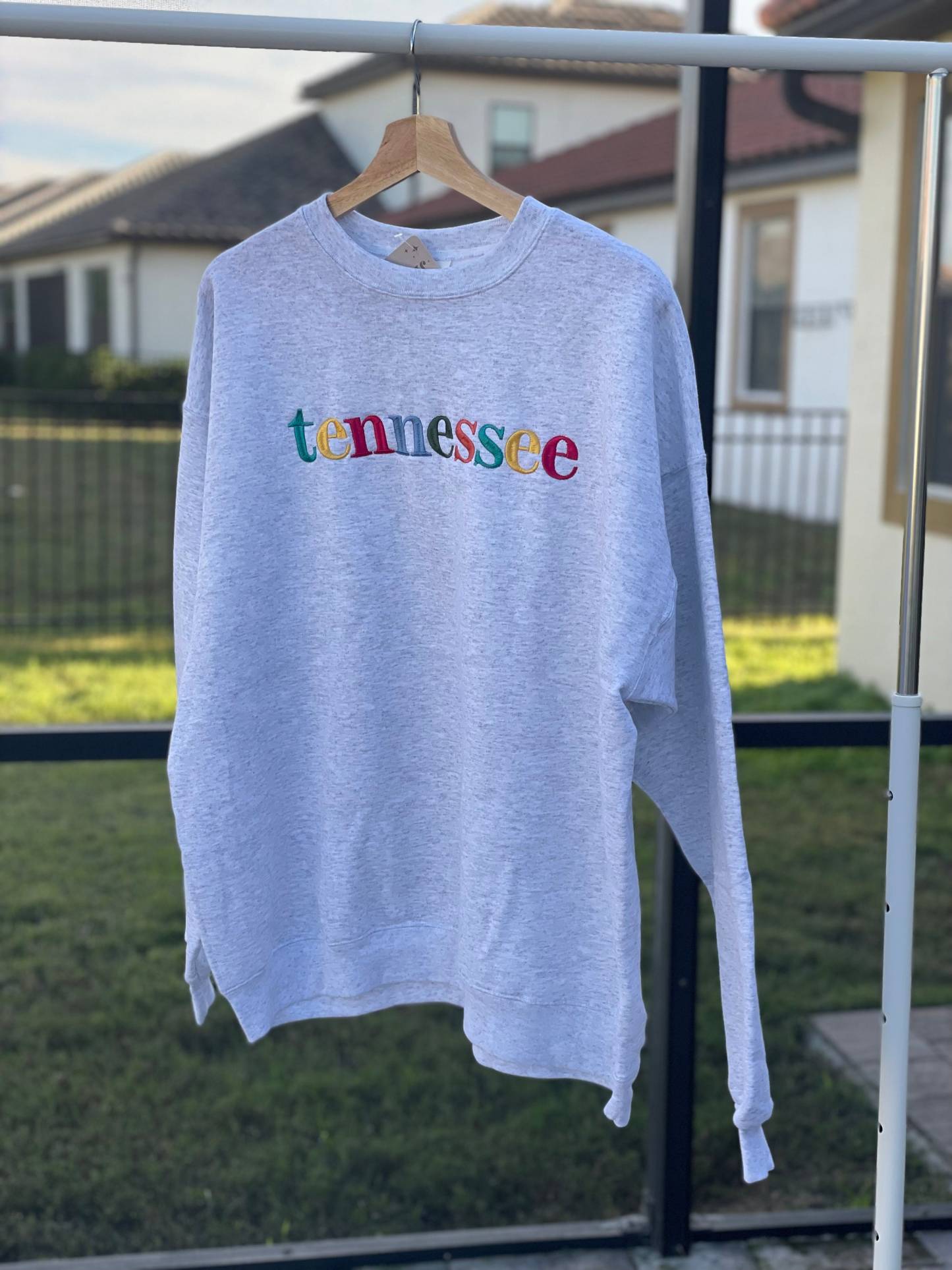 Multicolor Embroidered State Sweatshirt