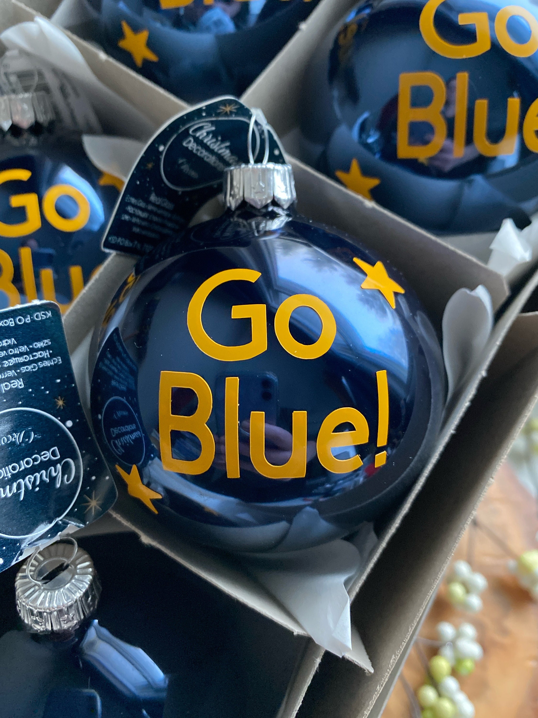 Maize and Blue Michigan Ornaments - Perfect Holiday Gift for the U of M Fan, Student, Alumni, Parent