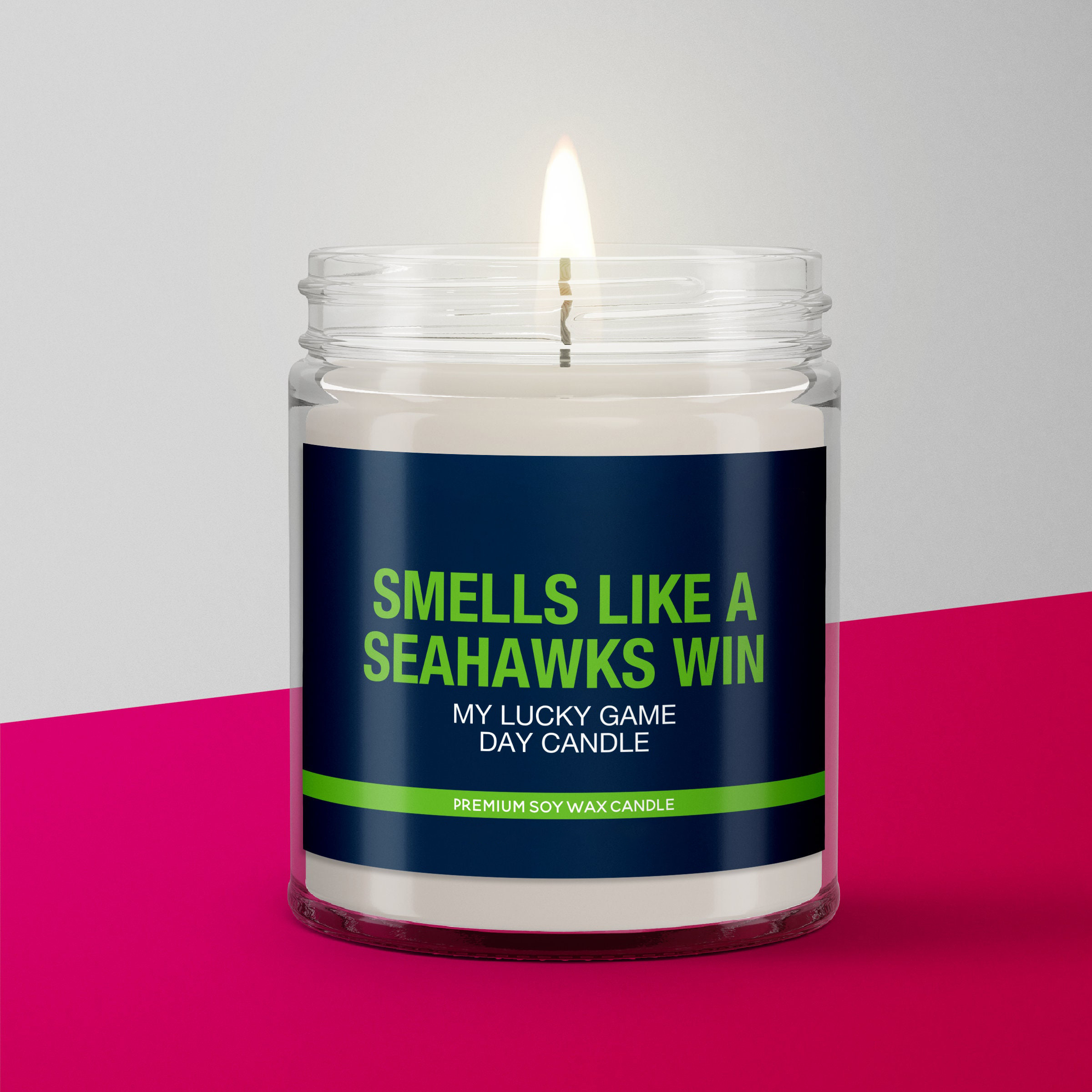 Smells Like a Seahawks Win Candle | Seattle Seahawks Candle | Game Day Decor | Funny Seahawks Fan Gift | Lucky Seahawks Candle Unique