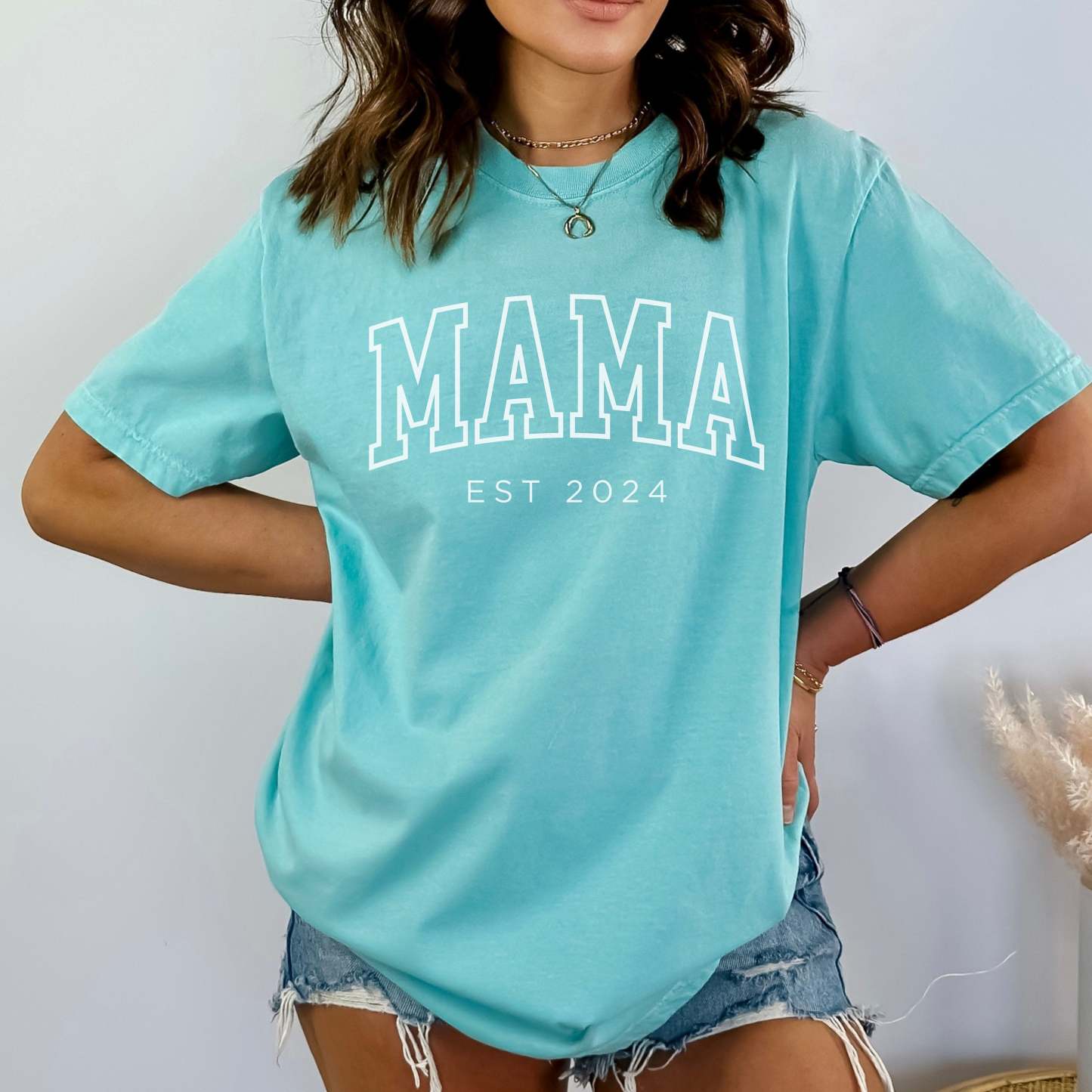Custom Mama Shirt, Mama Est 2024 Shirt, Comfort Colors Mom Shirt, Gift for Mom, Cool Mom, Pregnancy Announcement, Mother's Day, New Mom Gift