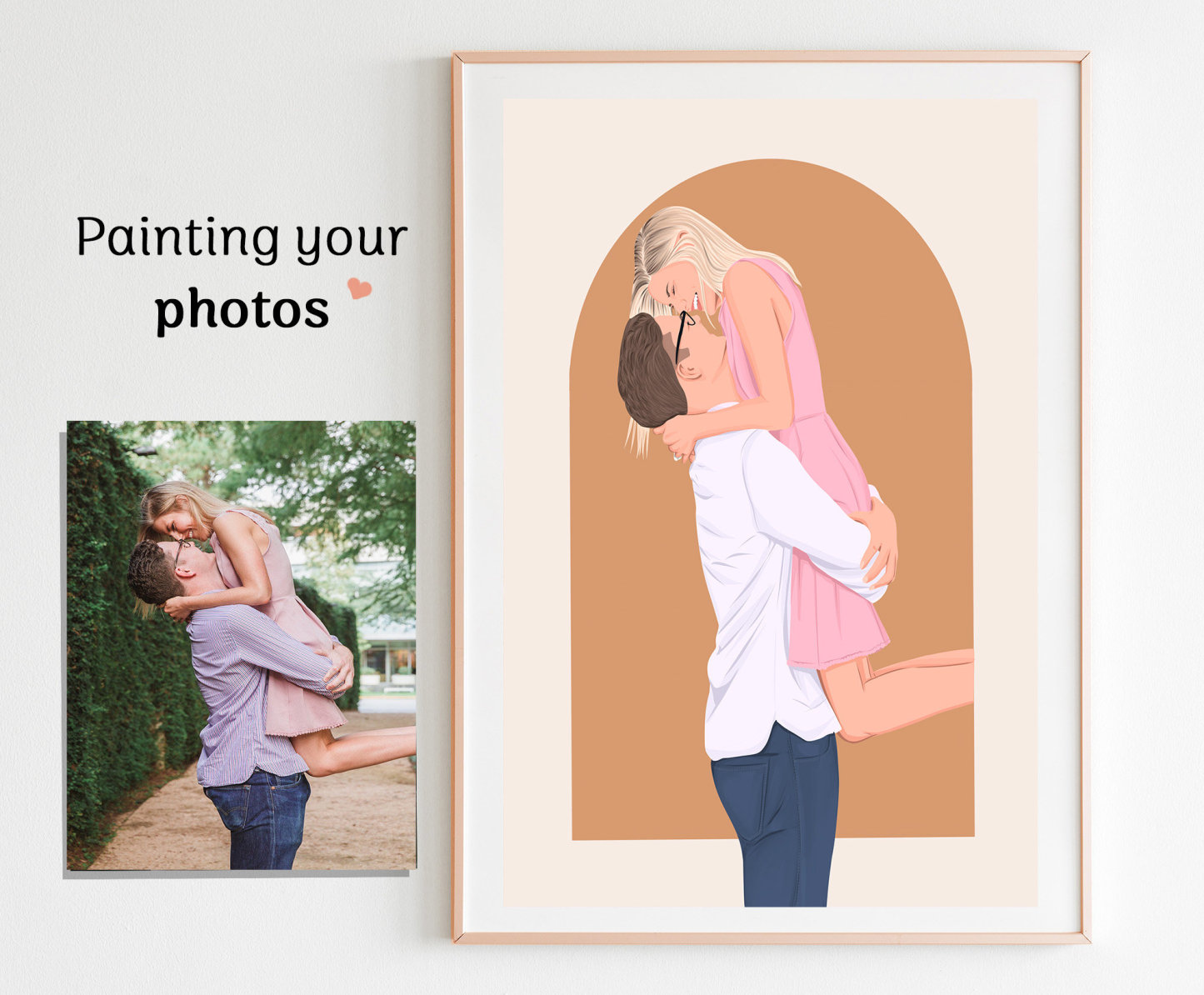 Custom Couple Portrait - Gift For Couple,Family