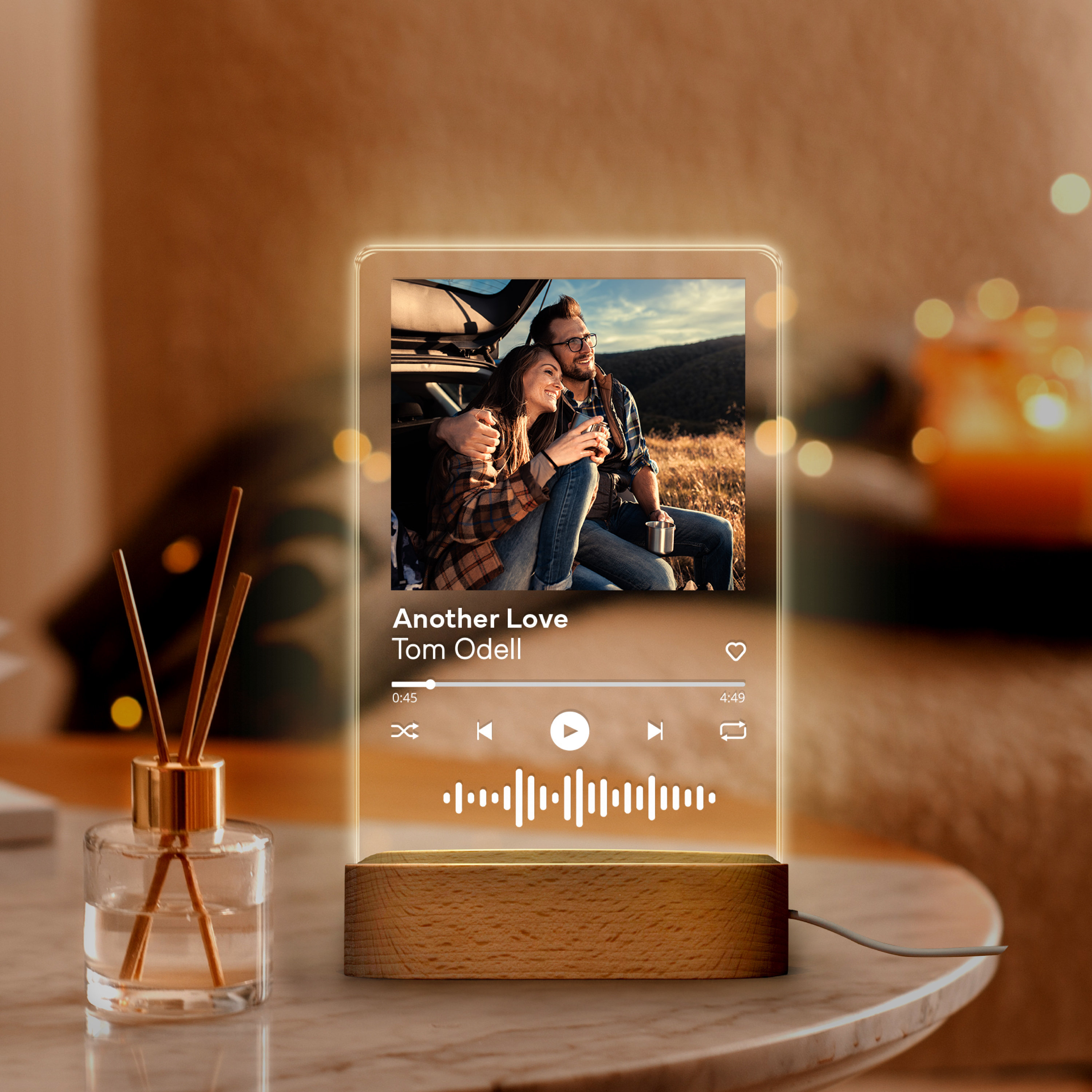 Custom Acrylic Spotify Plaque with Photo - Optional Keychain