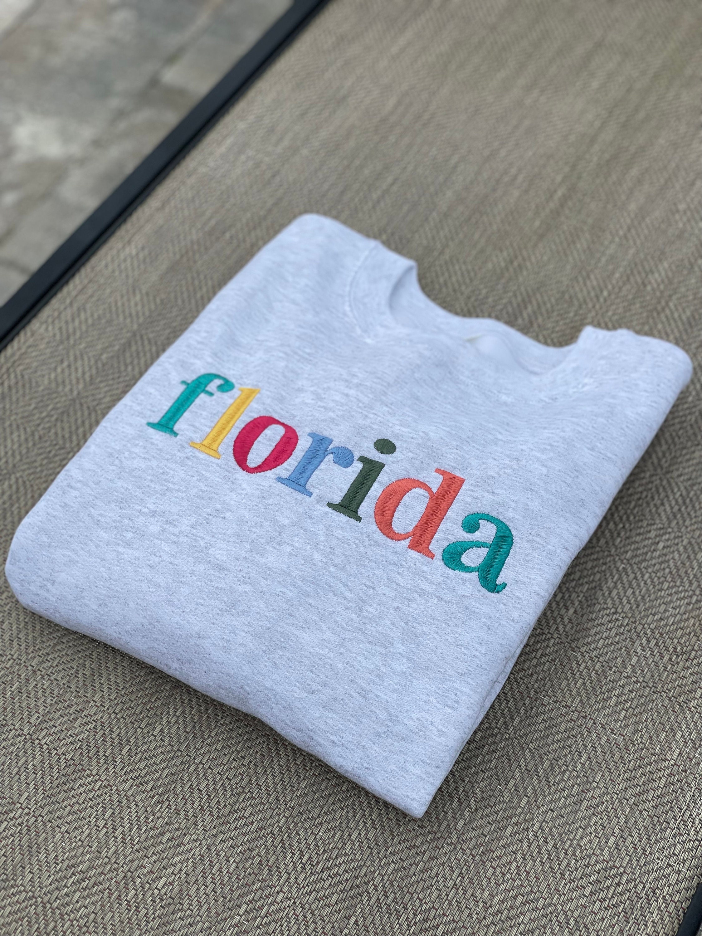 Multicolor Embroidered State Sweatshirt