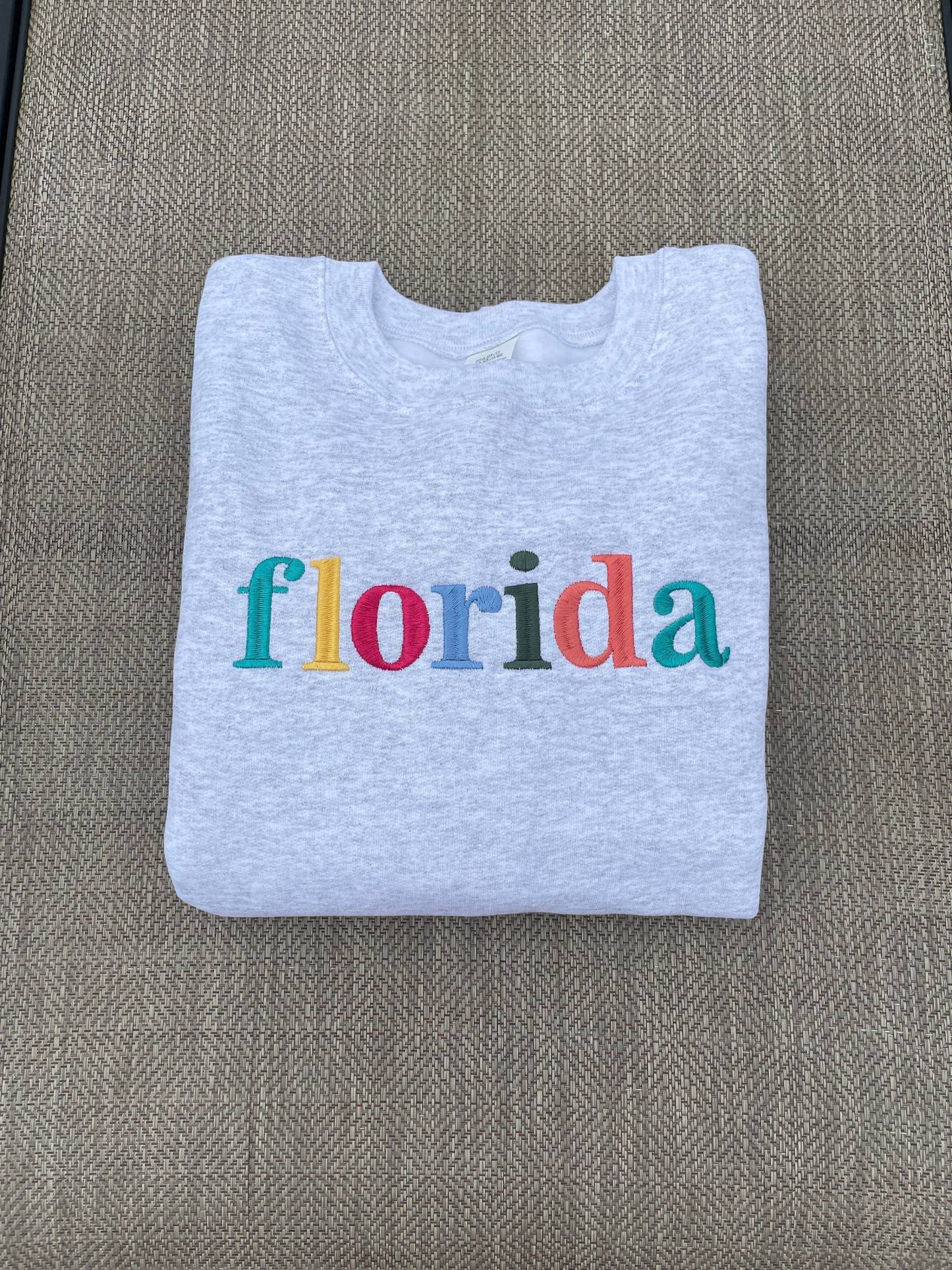 Multicolor Embroidered State Sweatshirt