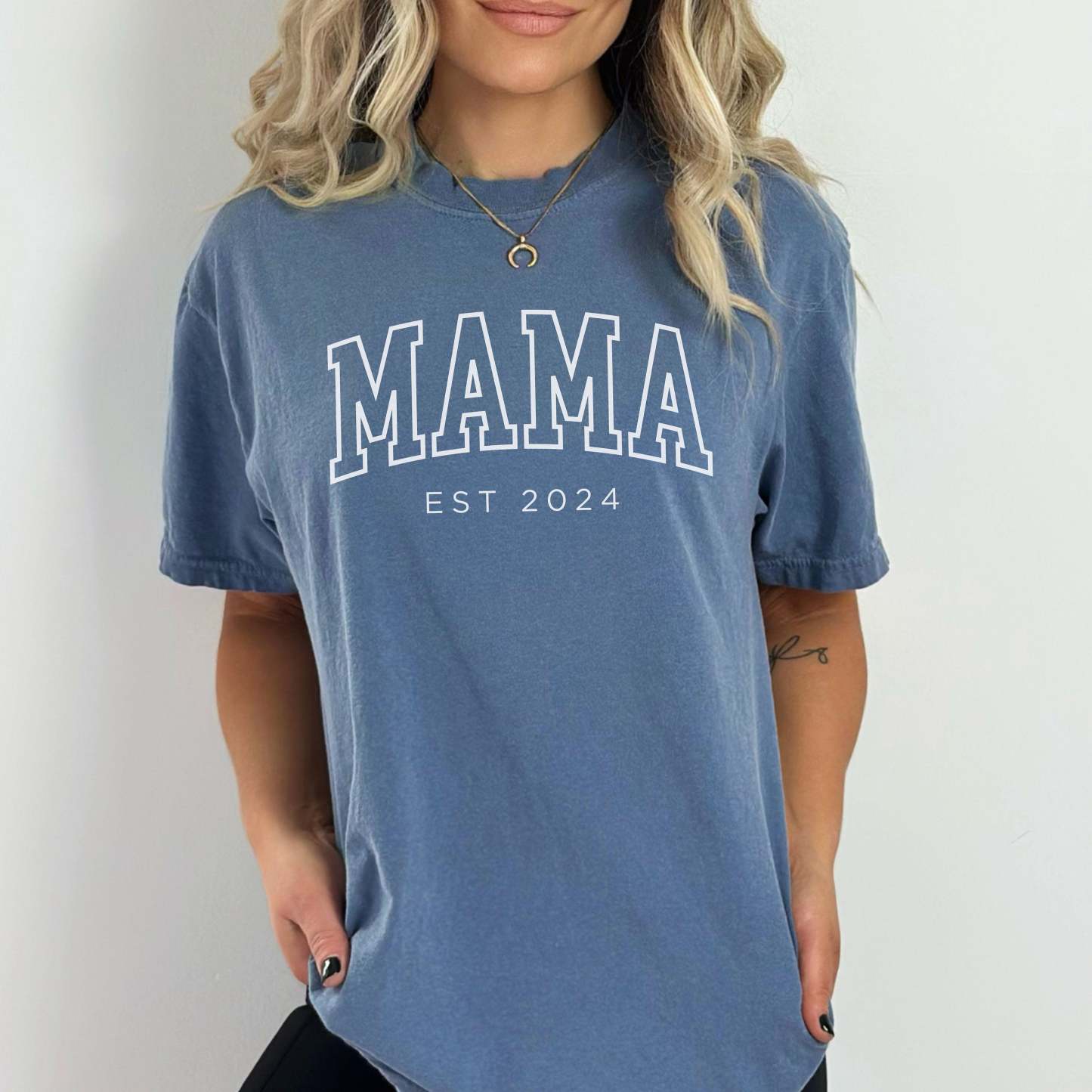 Custom Mama Shirt, Mama Est 2024 Shirt, Comfort Colors Mom Shirt, Gift for Mom, Cool Mom, Pregnancy Announcement, Mother's Day, New Mom Gift