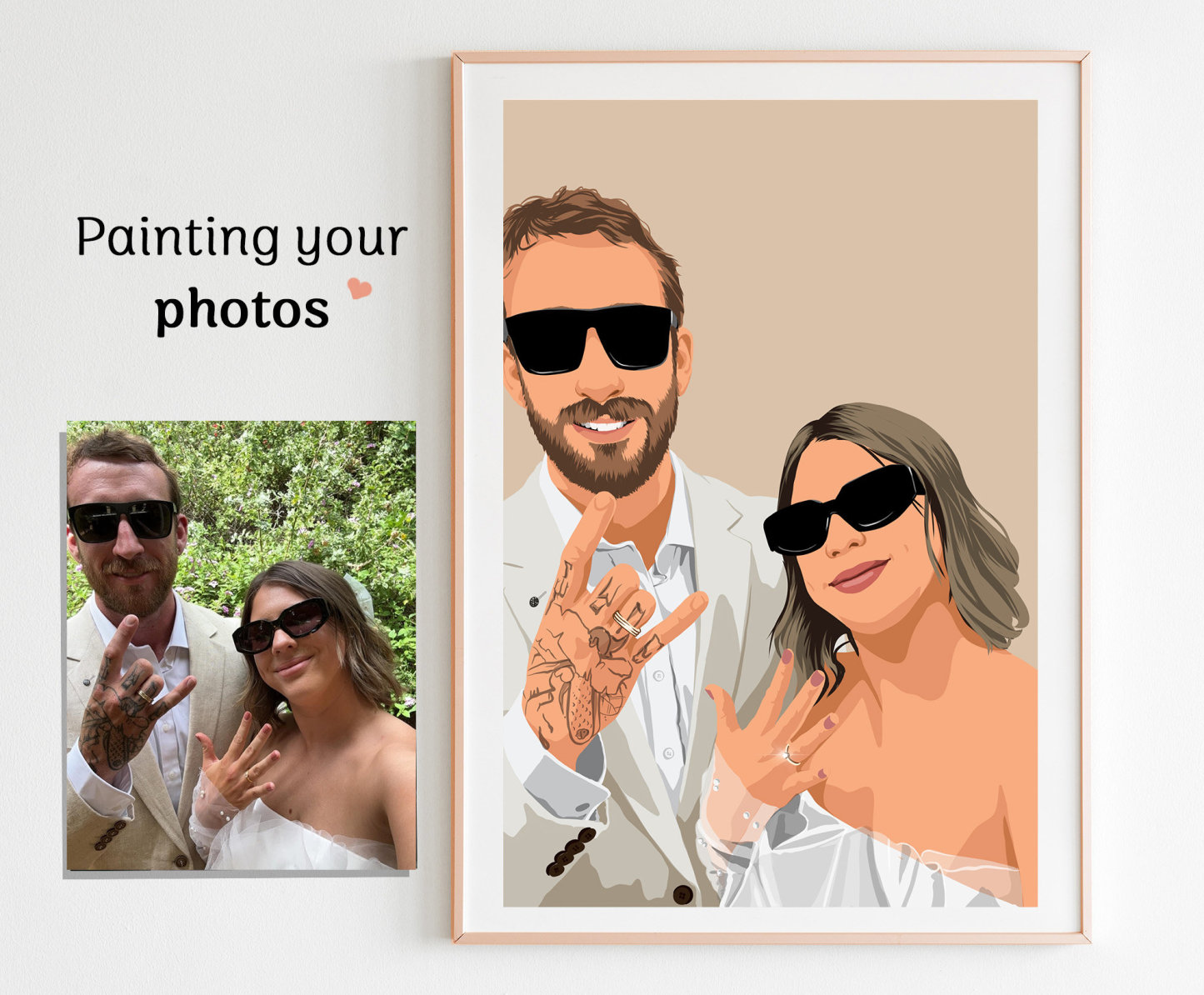 Custom Couple Portrait - Gift For Couple,Family