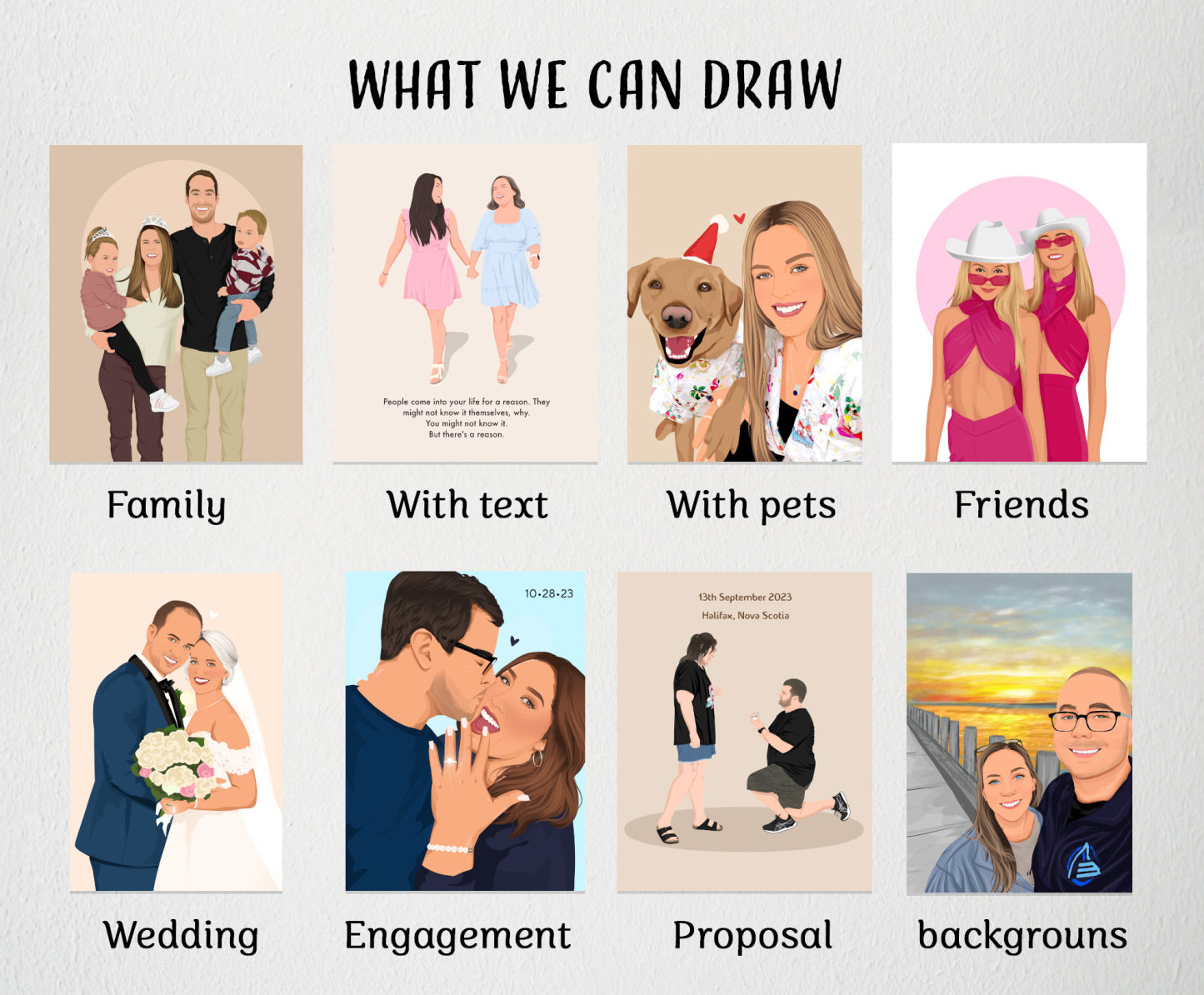 Custom Couple Portrait - Gift For Couple,Family