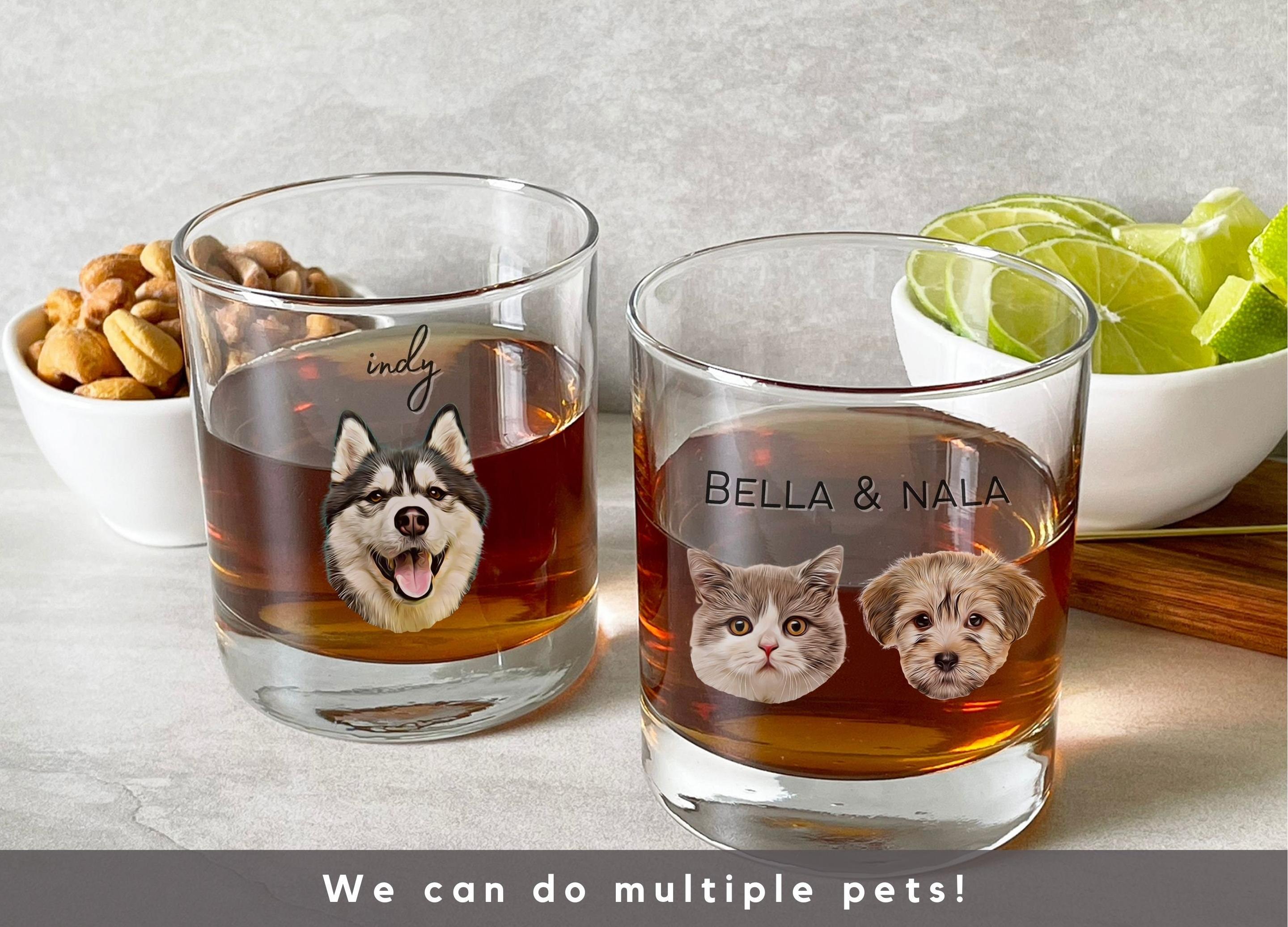 Custom Bar Glasses Using Pet Photo + Name Custom Dog Whiskey Glass 