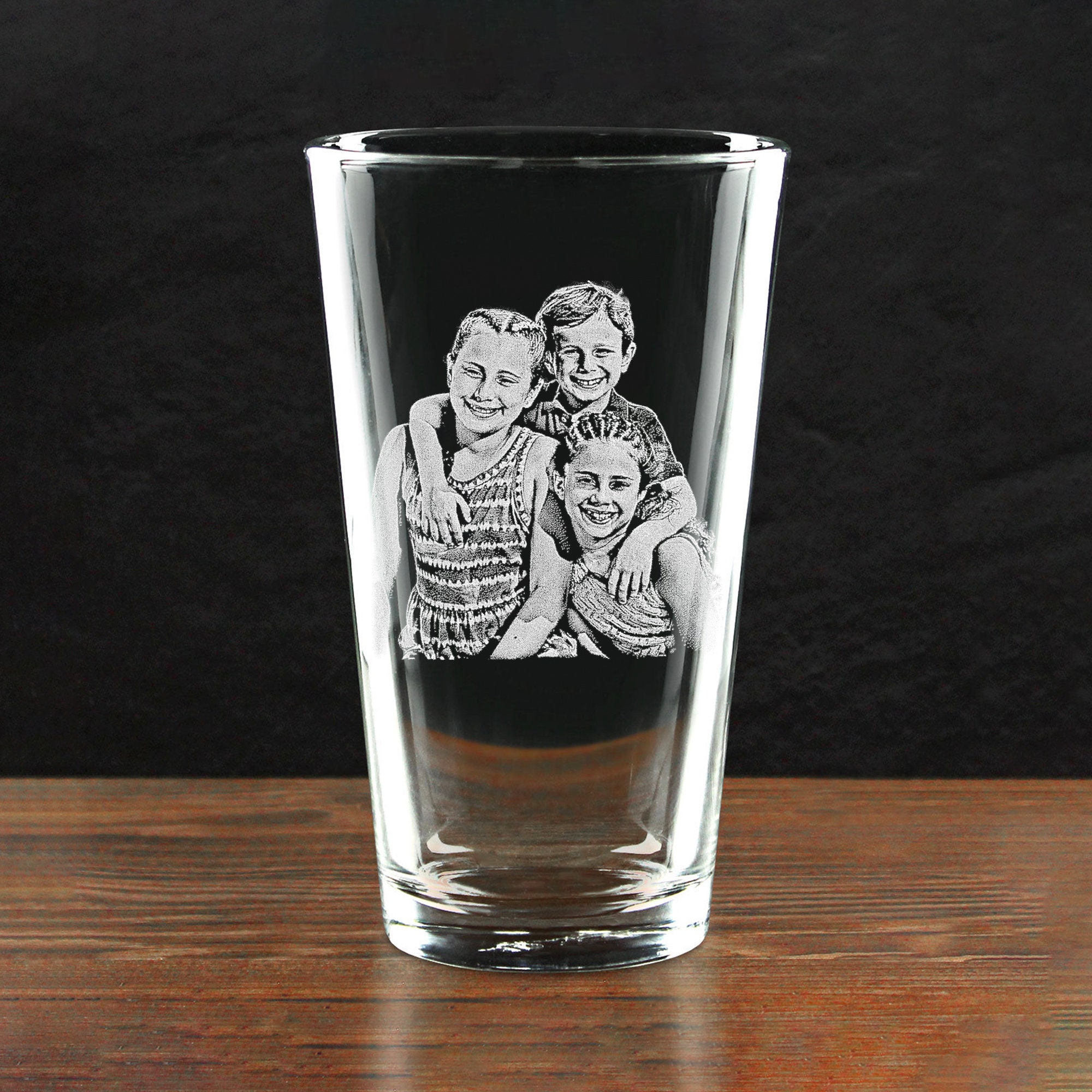 Custom Father's Day Gift for Dad, Engrave Your Favorite Photo on Whiskey Glass