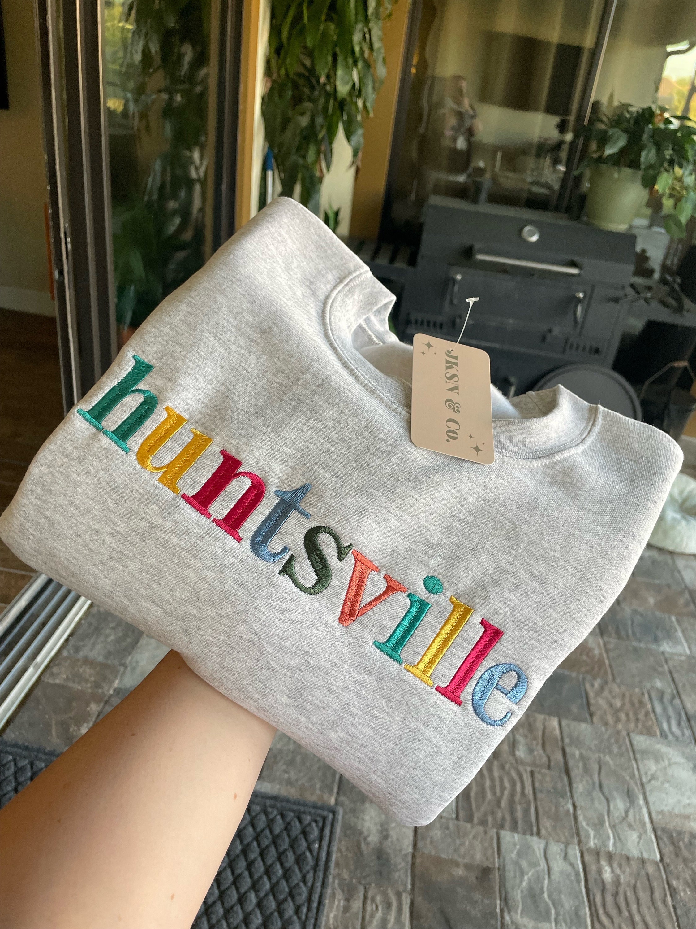 Multicolor Embroidered State Sweatshirt