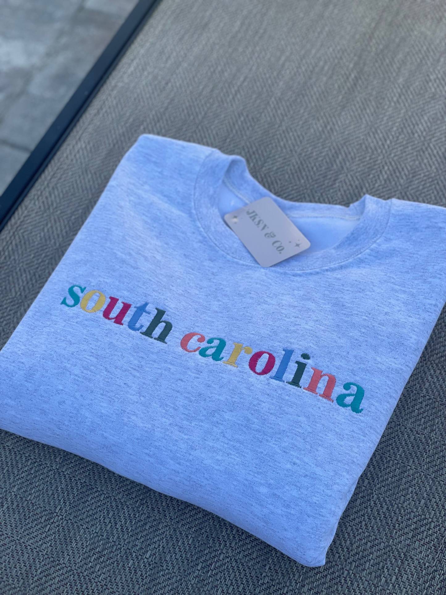 Multicolor Embroidered State Sweatshirt