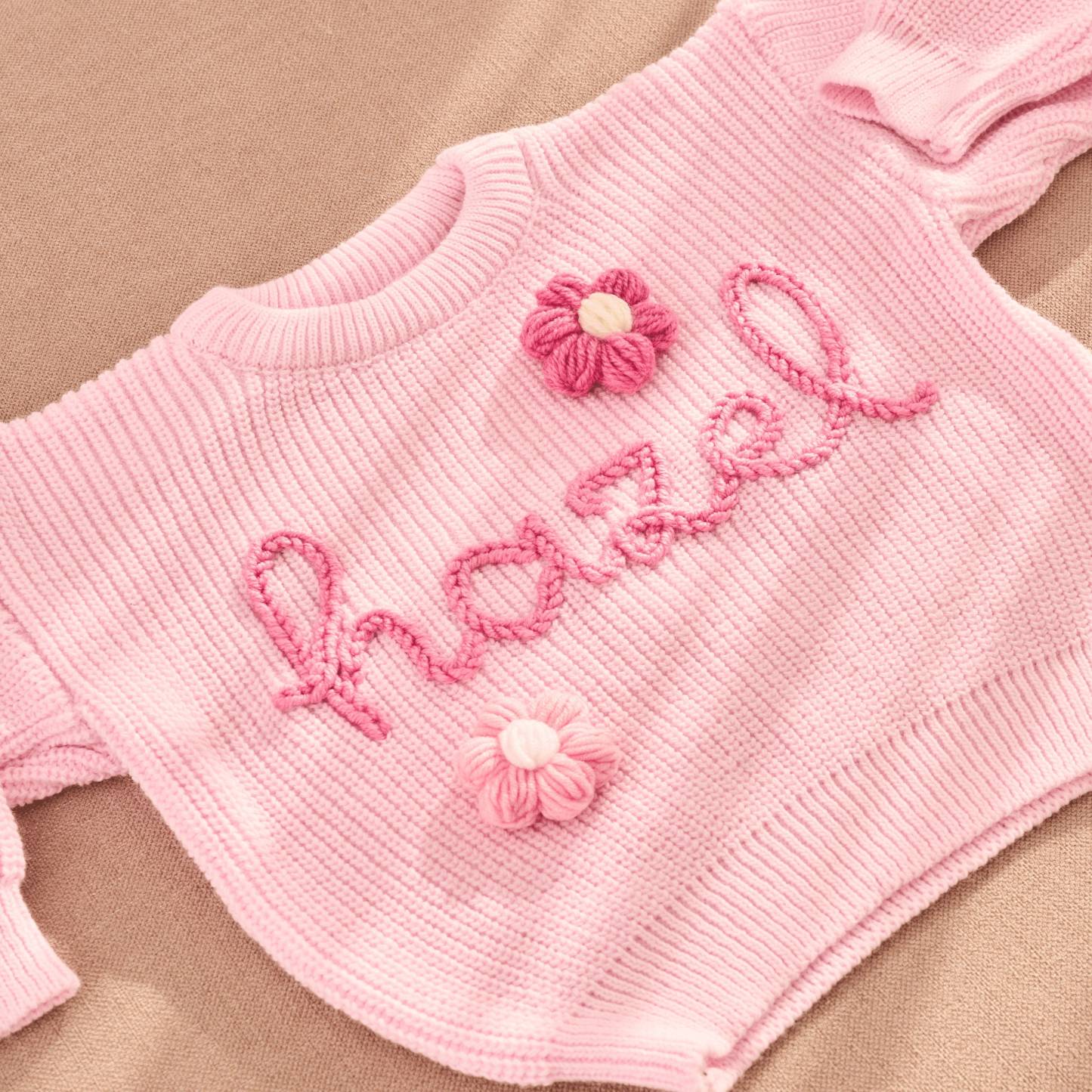 Custom Baby Name Sweater, Embroidered Toddler Sweatshirt, Personalized Baby Gift
