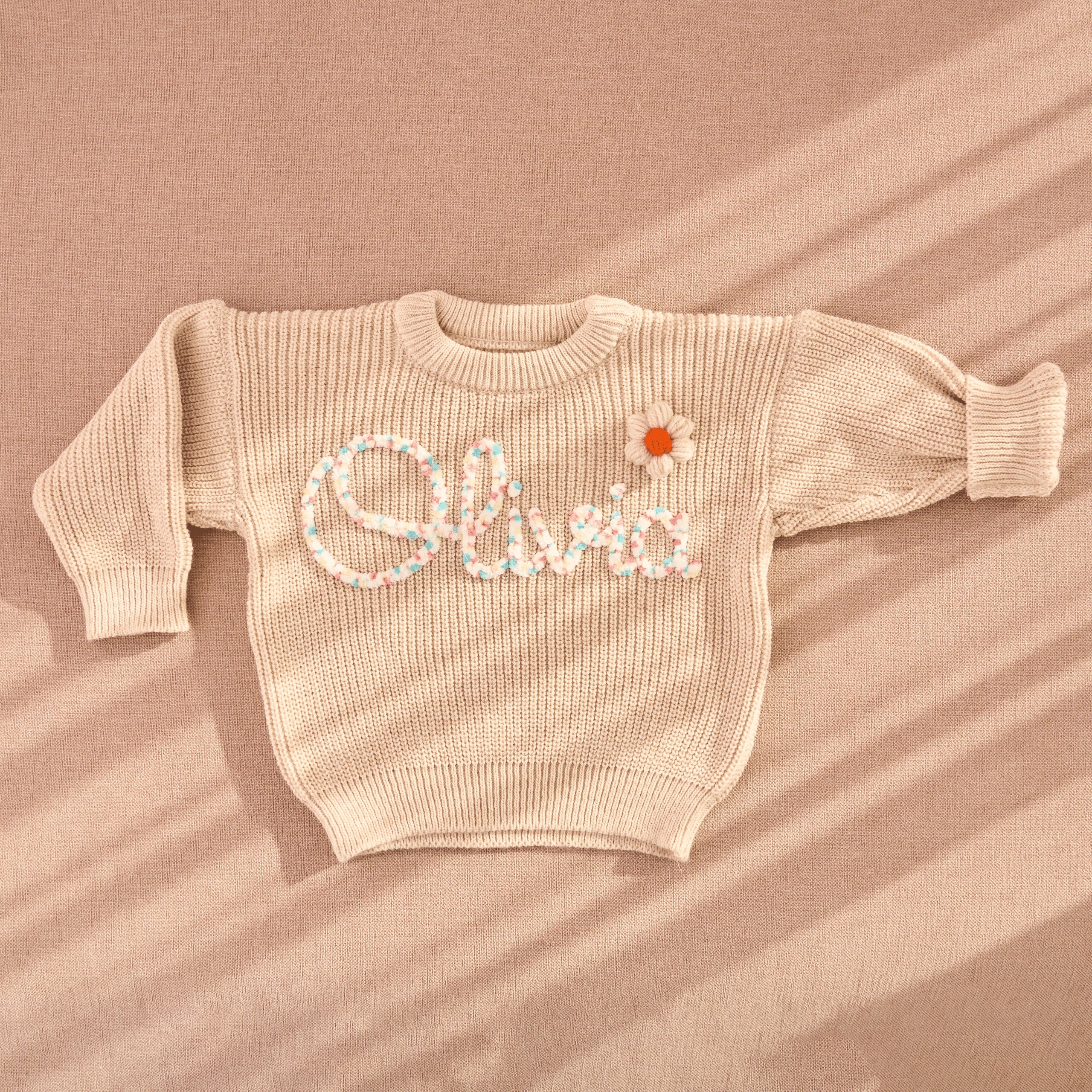 Custom Baby Name Sweater, Embroidered Toddler Sweatshirt, Personalized Baby Gift