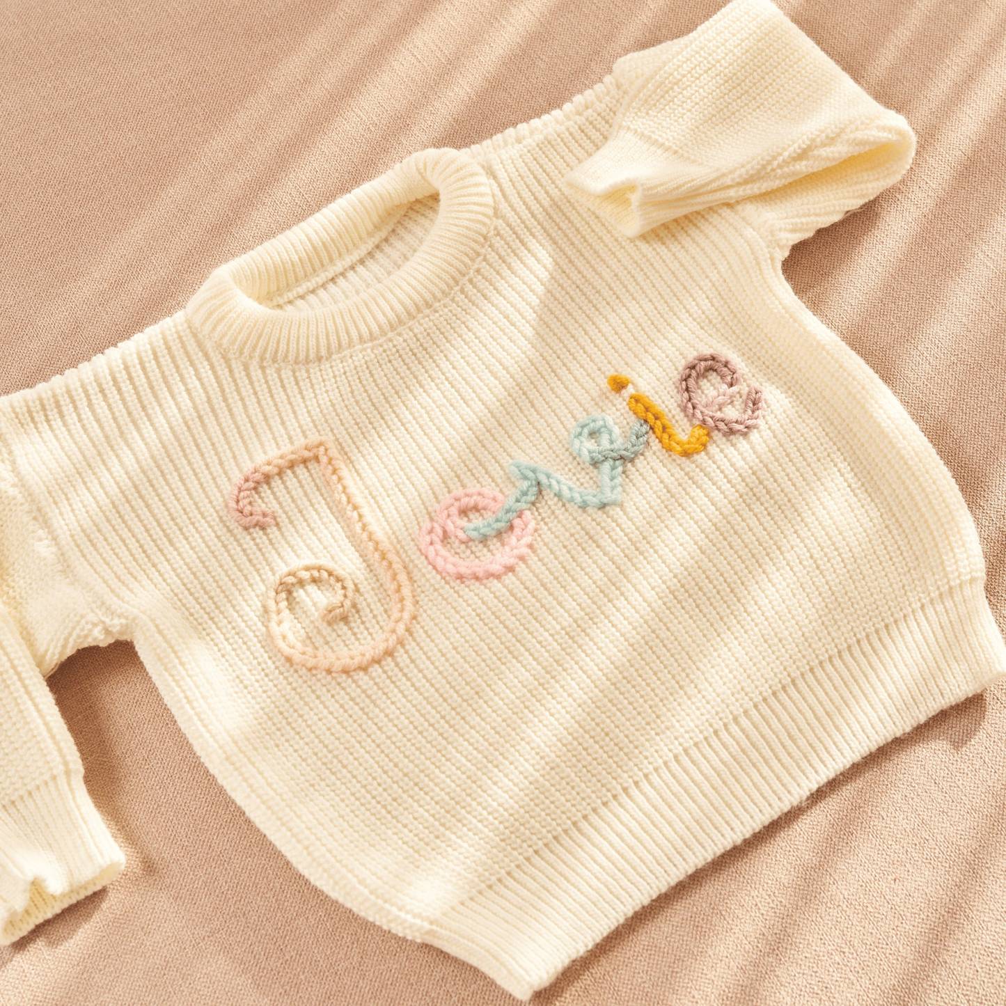 Custom Baby Name Sweater, Embroidered Toddler Sweatshirt, Personalized Baby Gift