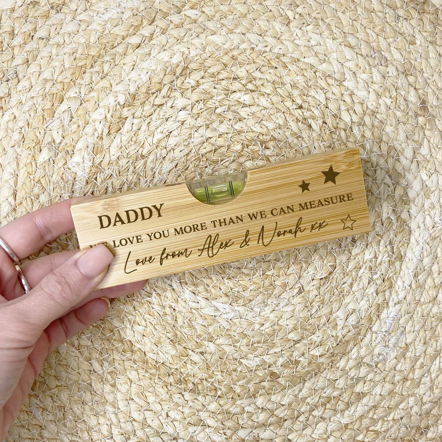 Dad Birthday Gift, Gift For Grandad/To Be, Daddy Gifts, Personalised Bottle Opener, Personalised Wooden Spirit Level Bottle Opener