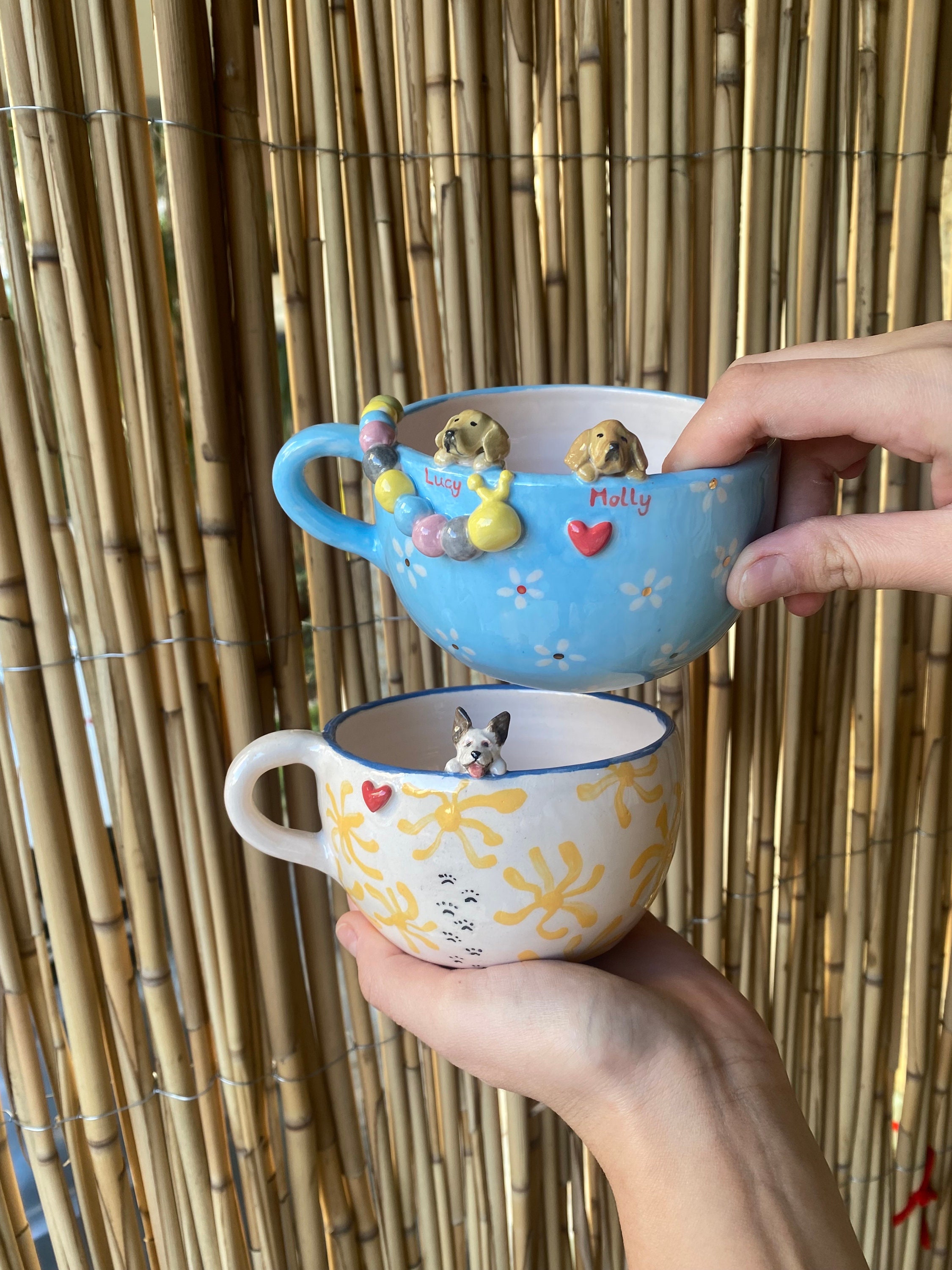 Dog Memorial Gift - Custom Pet Mug/Handmade Dog Mug/ -custom pet mug personalized - dog portrait mug - 3d dog - birthday gift for dog mom