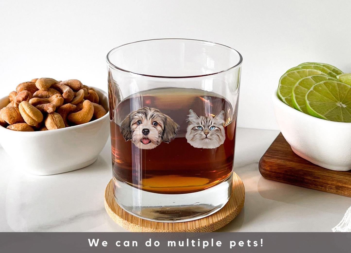 Custom Bar Glasses Using Pet Photo + Name Custom Dog Whiskey Glass 