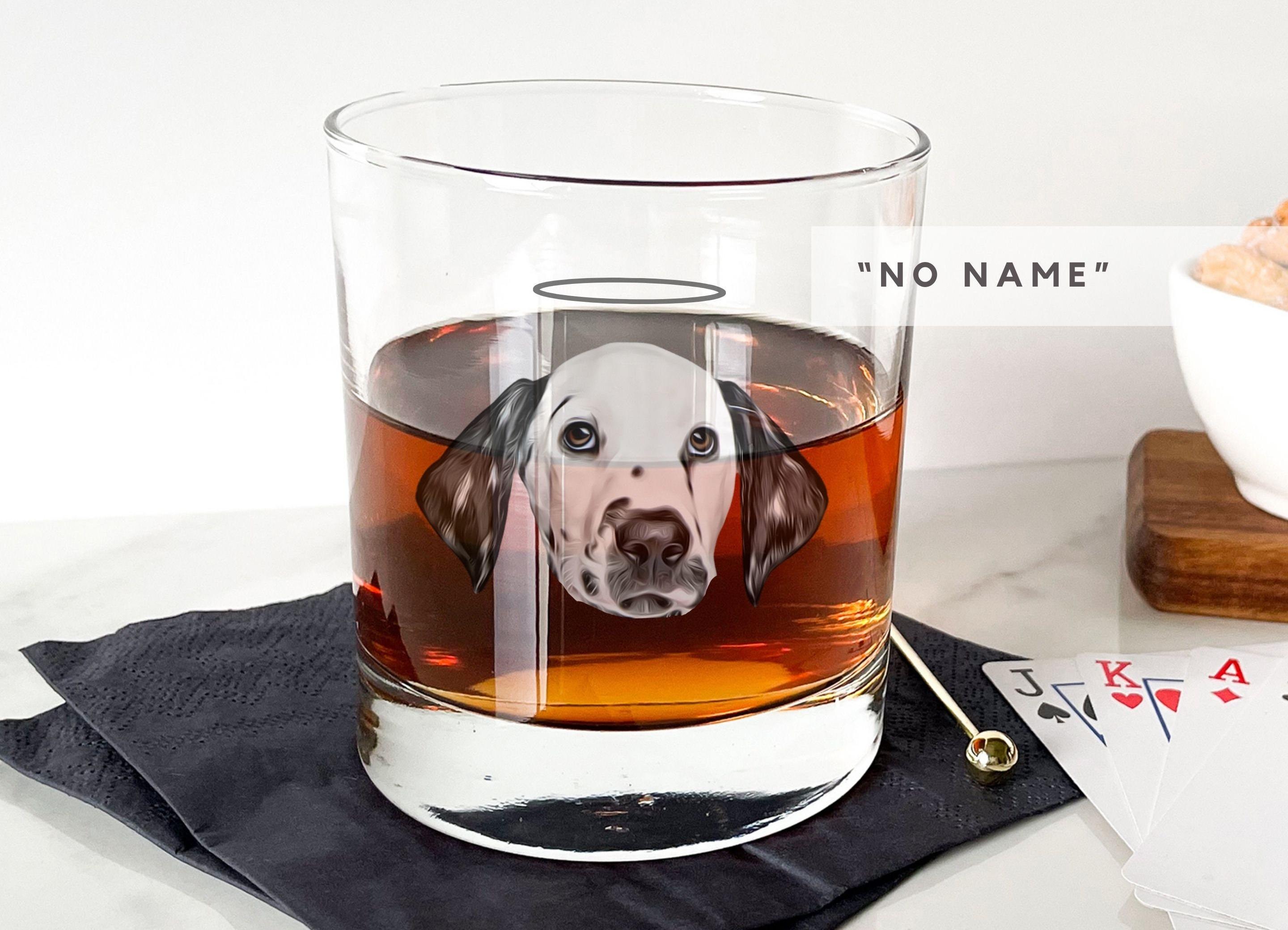 Custom Bar Glasses Using Pet Photo + Name Custom Dog Whiskey Glass 