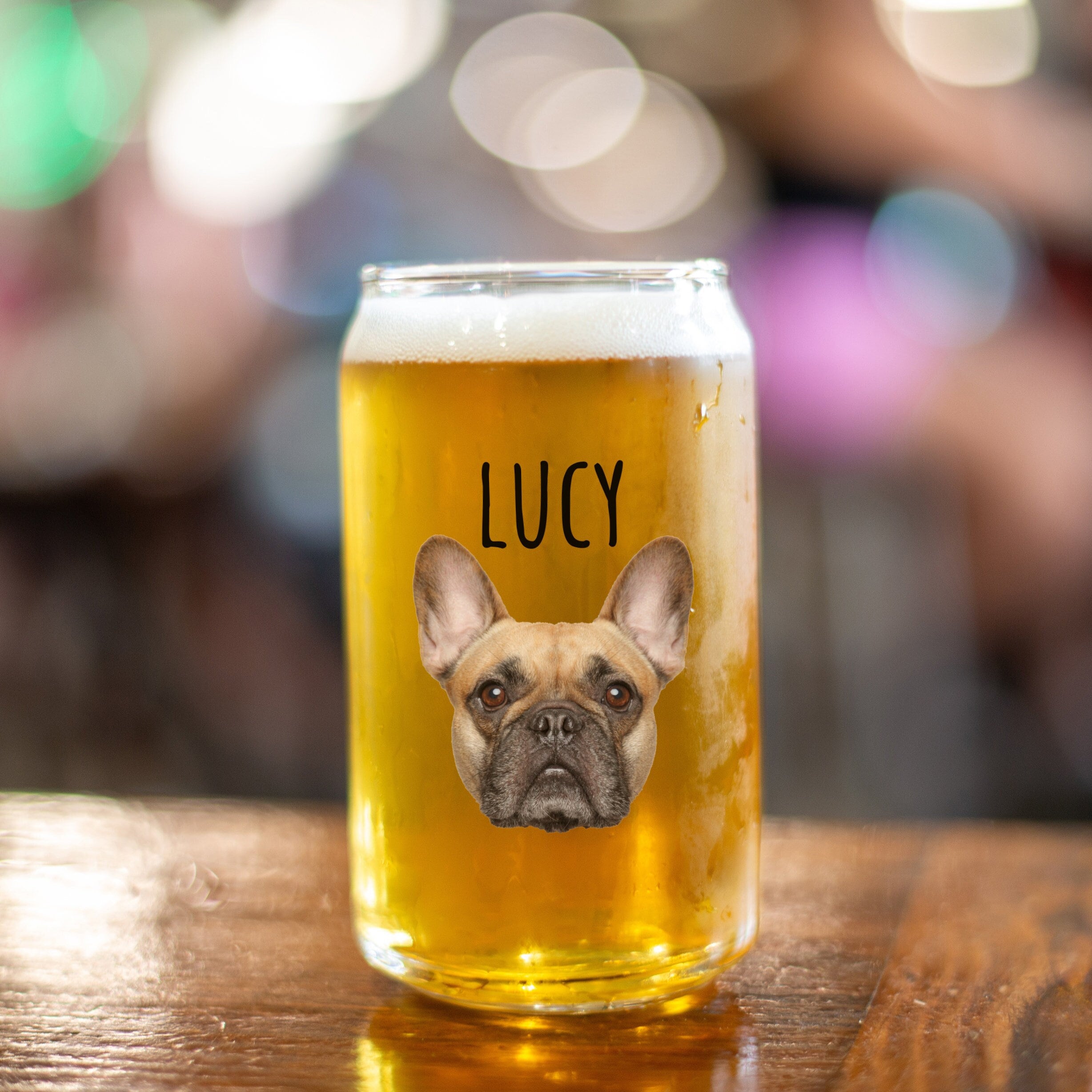 Custom Photo Glass, Pet Picture Iced Coffee and Beer Cup