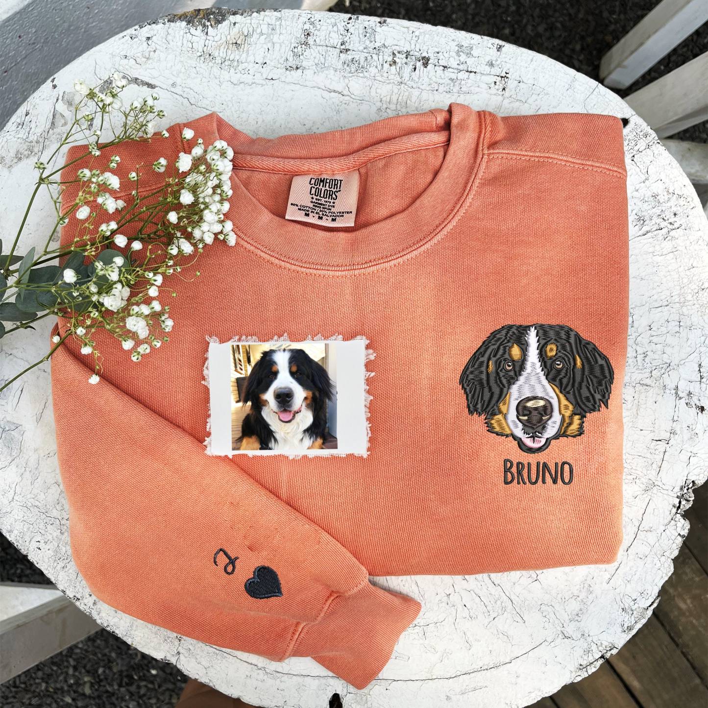 Pet Embroidered Sweatshirt, Custom Dog Embroidered Sweatshirt, Cat Sweatshirt,Unique Gifts For Dog Lovers