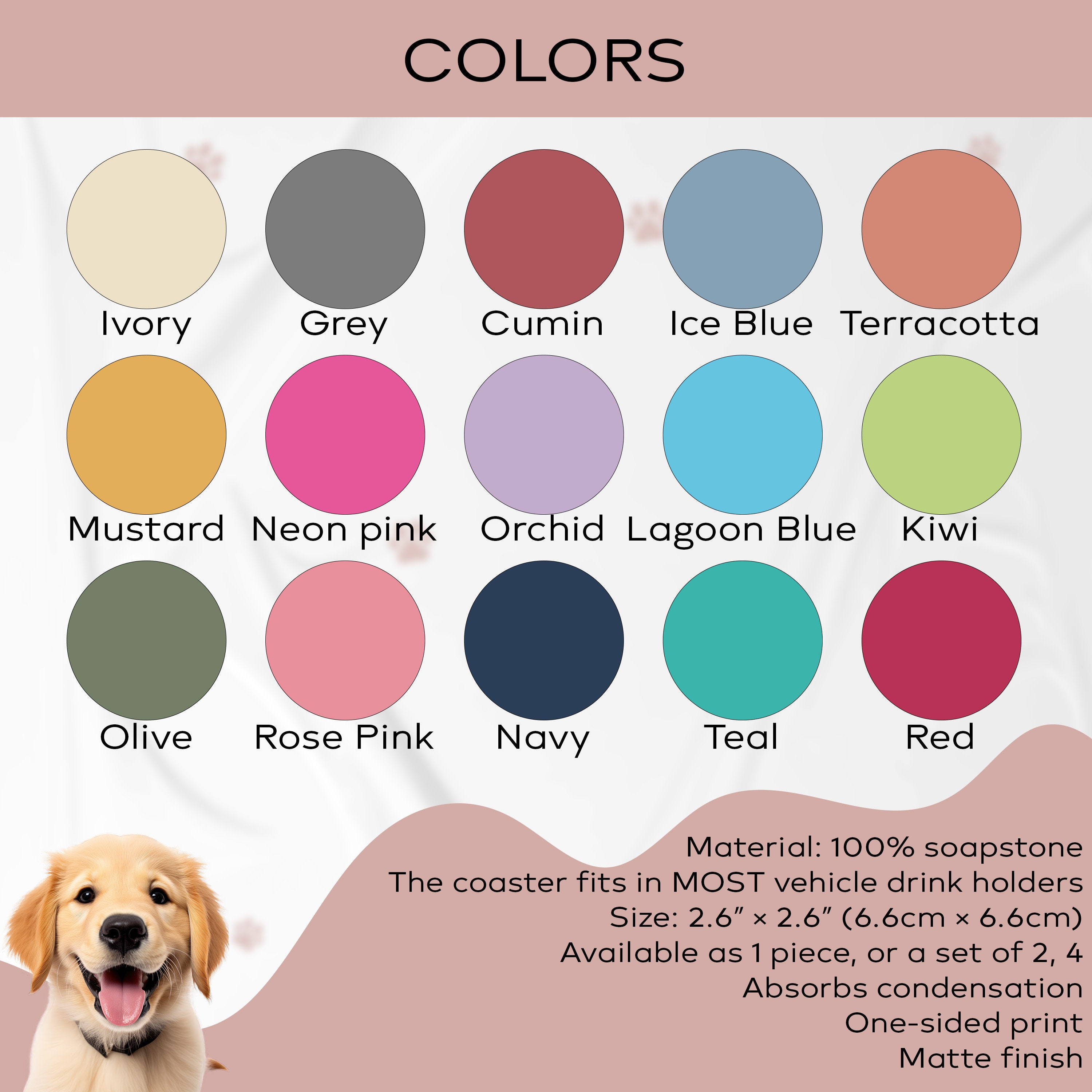 Custom Pet Car Coasters | Dog Photo Coaster | Personalized Car Coasters