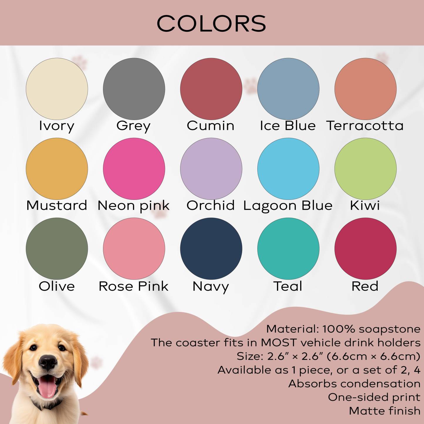 Custom Pet Car Coasters | Dog Photo Coaster | Personalized Car Coasters