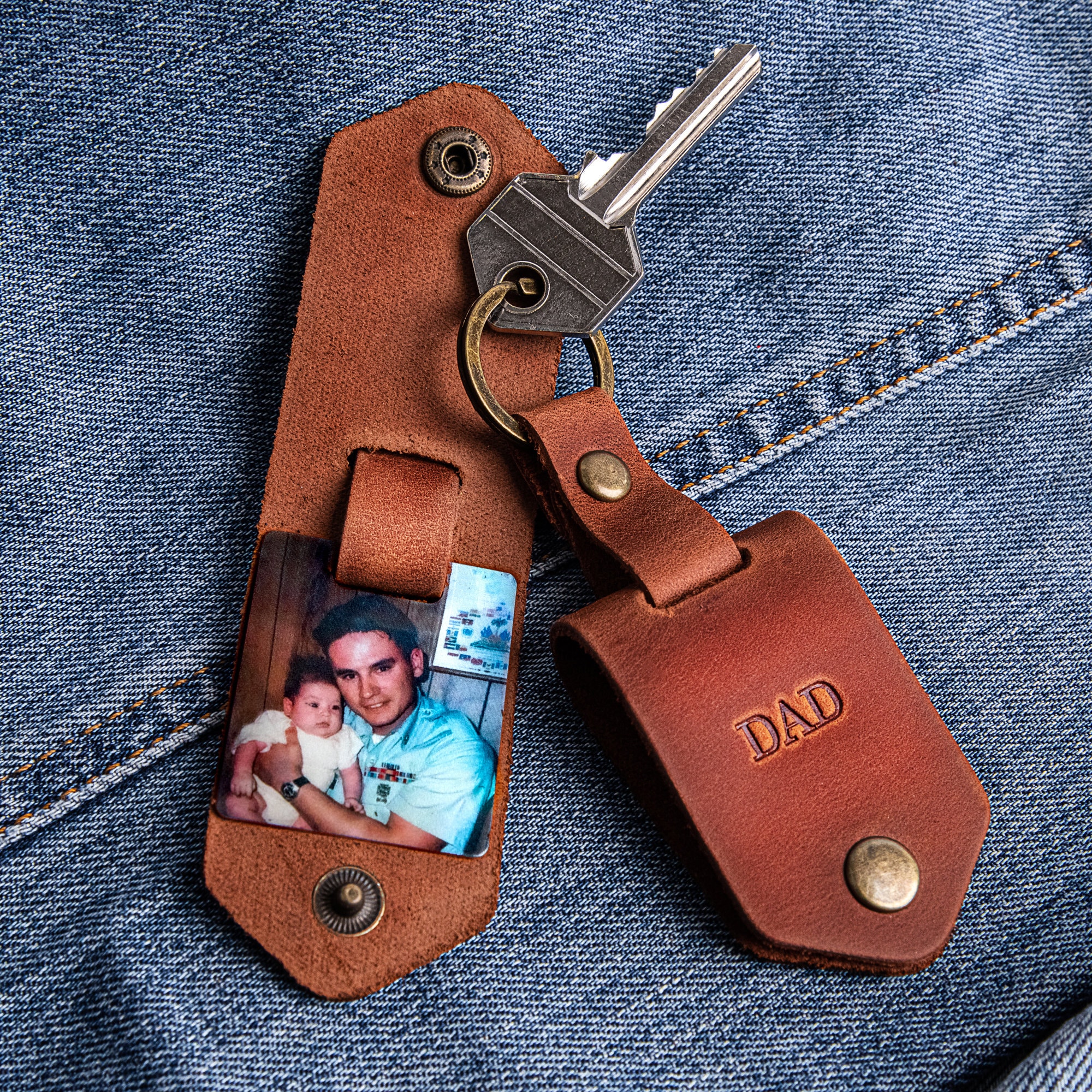 Papa gifts, Grandpa photo keychain, leather keychain for granddad, grandparents gifts, keychain with photo, personalized papa keychain
