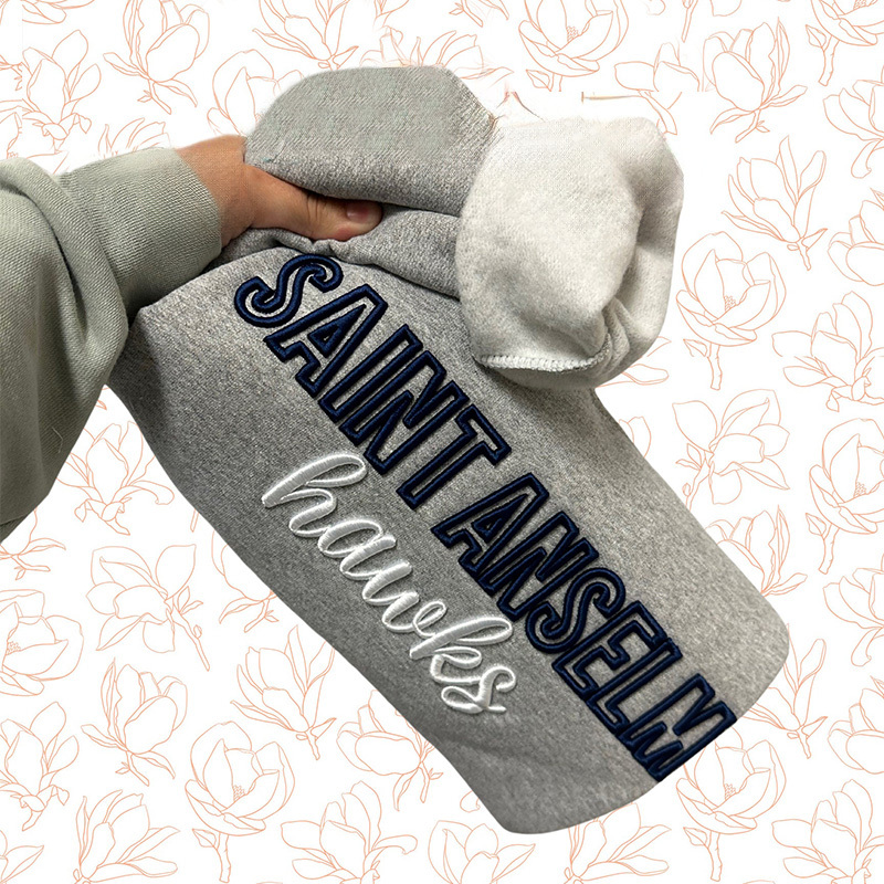 Custom PUFF Embroidery Sweatshirt || Puff Embroidery || College Team Sweatshirt || 3D Embroidery