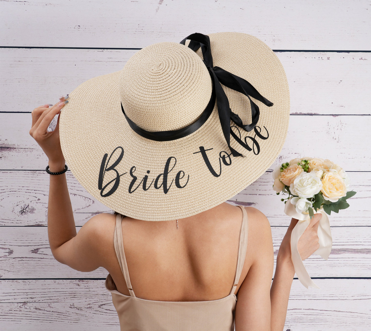 Custom Bride Sun Hat, Personalized beach Hat, Customized Beach Hat, Bridesmaid Beach Hat, Bridesmaid Gift, White Floppy Hat for Honeymoon