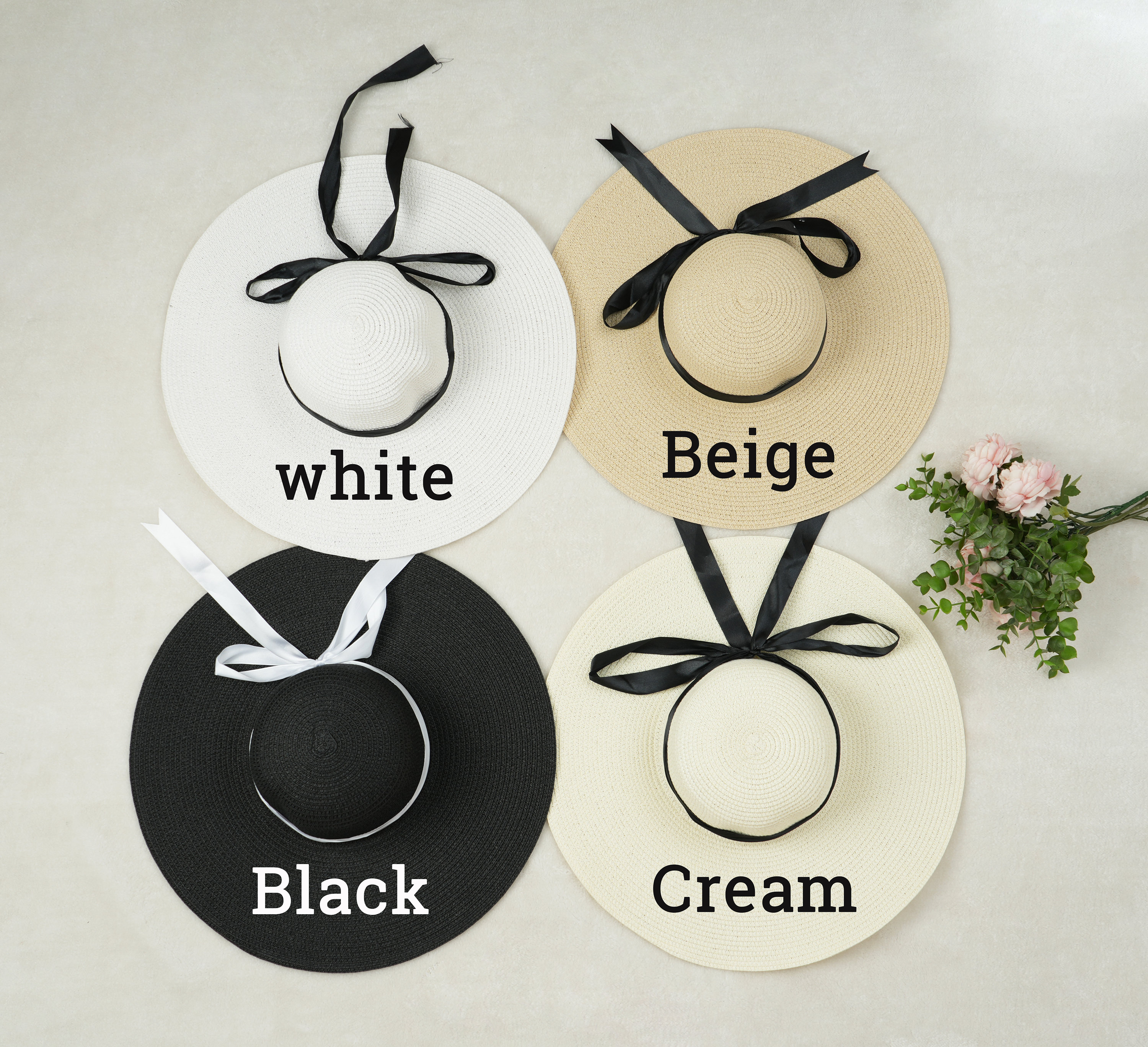 Custom Bride Sun Hat, Personalized beach Hat, Customized Beach Hat, Bridesmaid Beach Hat, Bridesmaid Gift, White Floppy Hat for Honeymoon