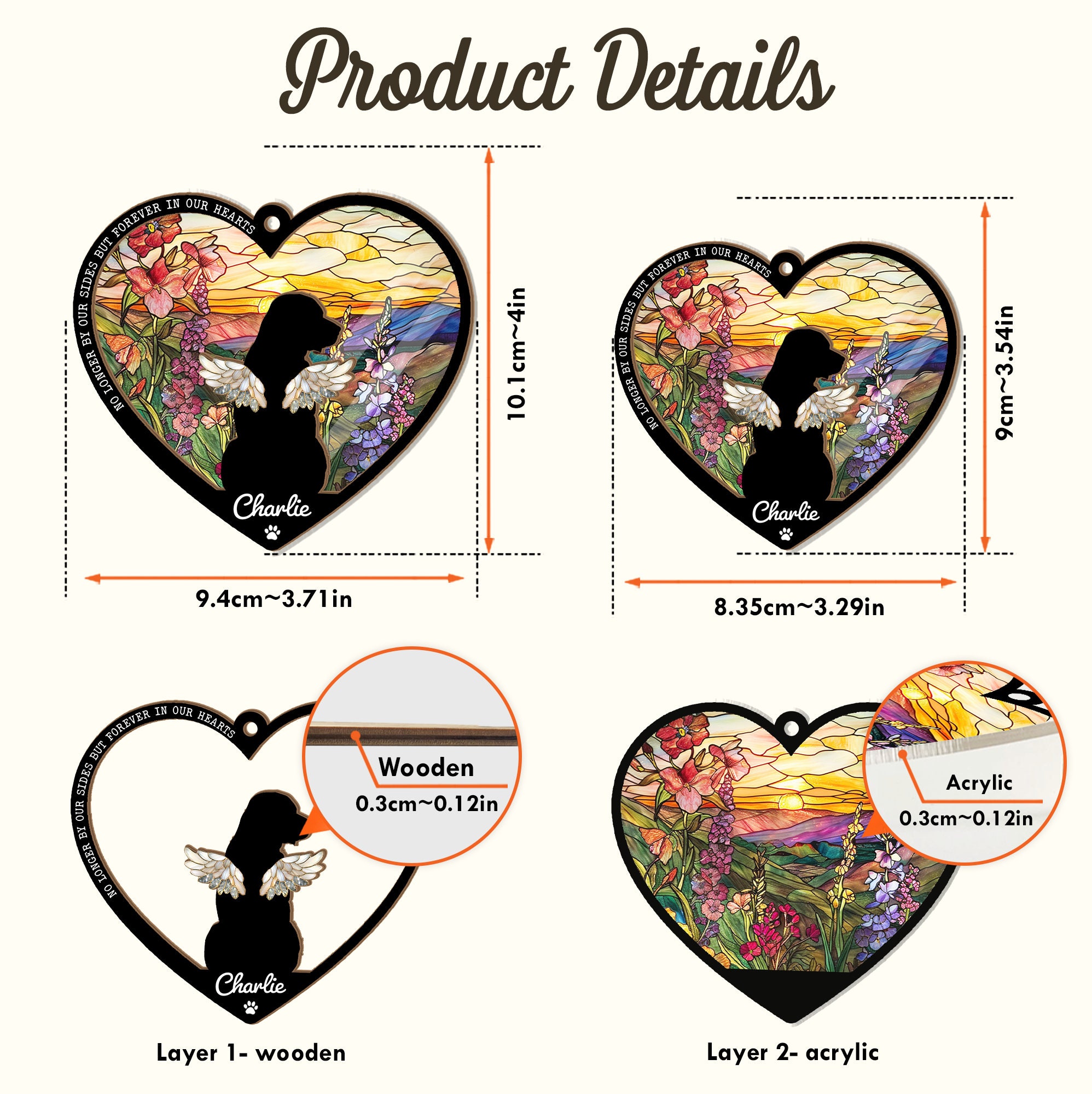 Custom Dog Memorial Suncatcher,Personalized Pet Memorial Gift